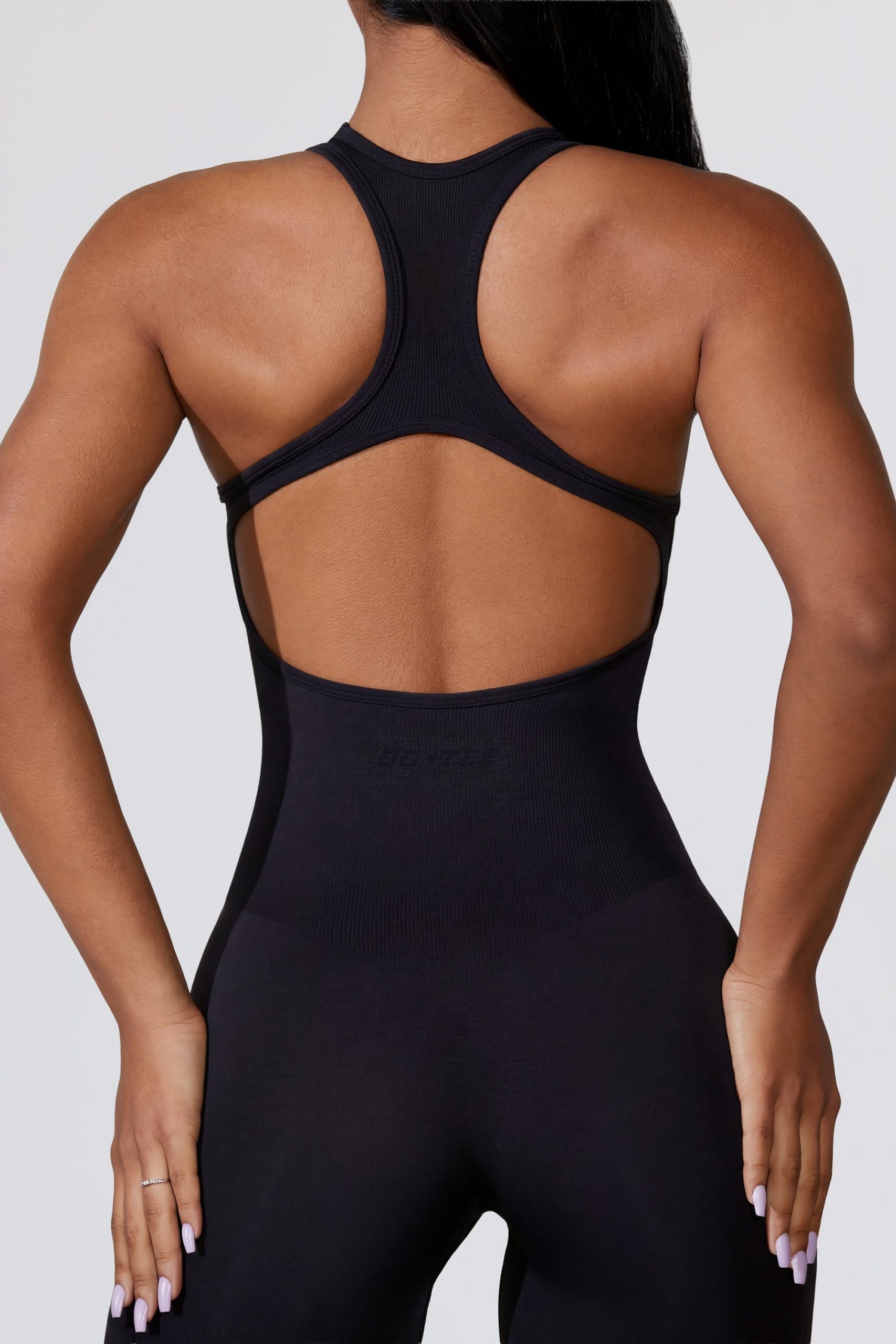 Open Back Define Luxe Unitard in Black - Image 4