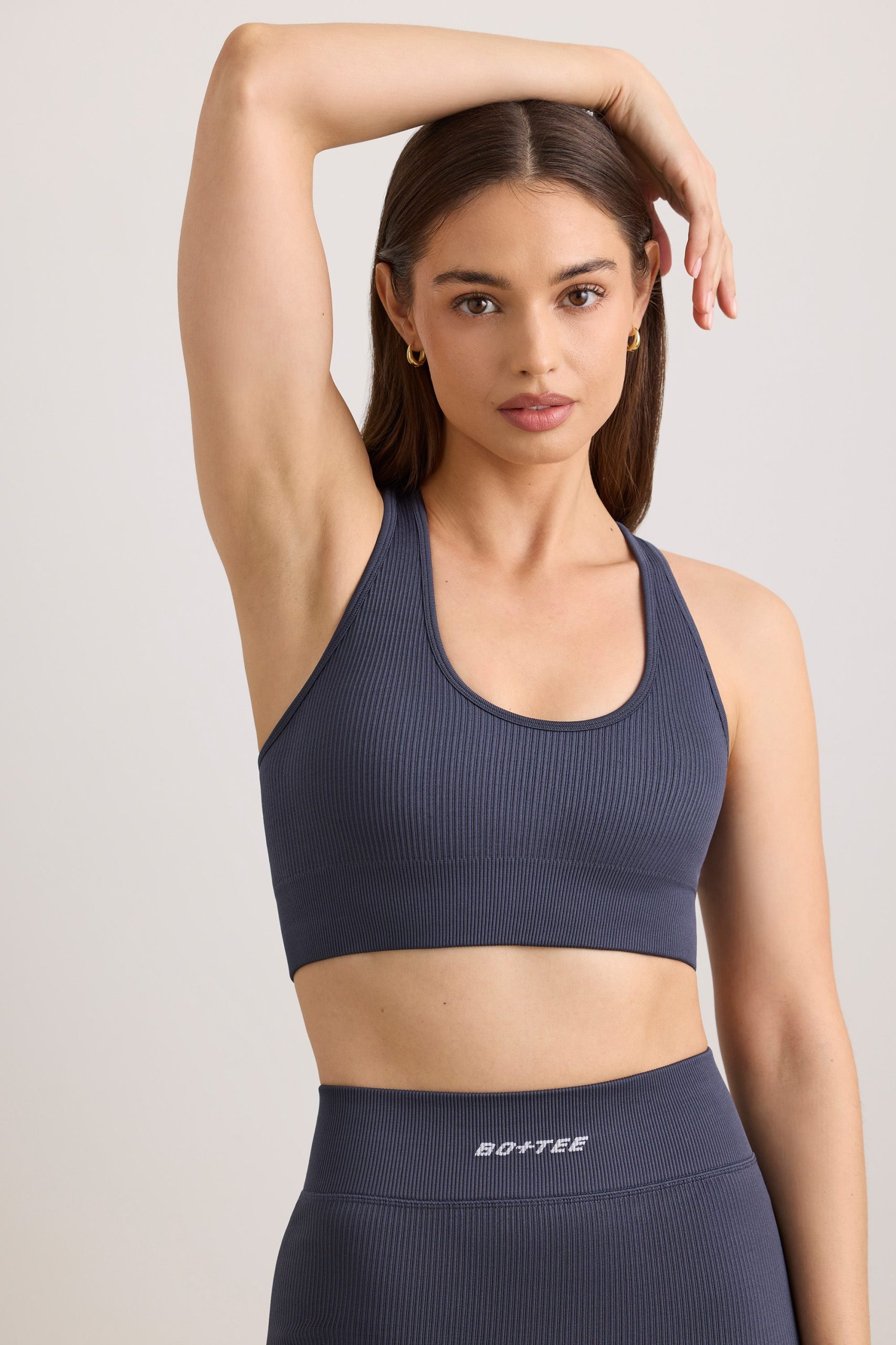 FlexiRib Racerback Sports Bra in Indigo Slate - Image 7