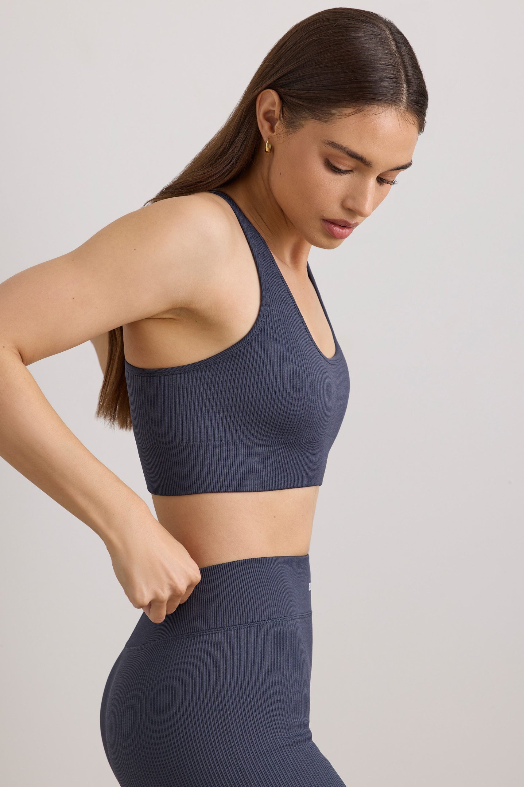 FlexiRib Racerback Sports Bra in Indigo Slate - Image 2