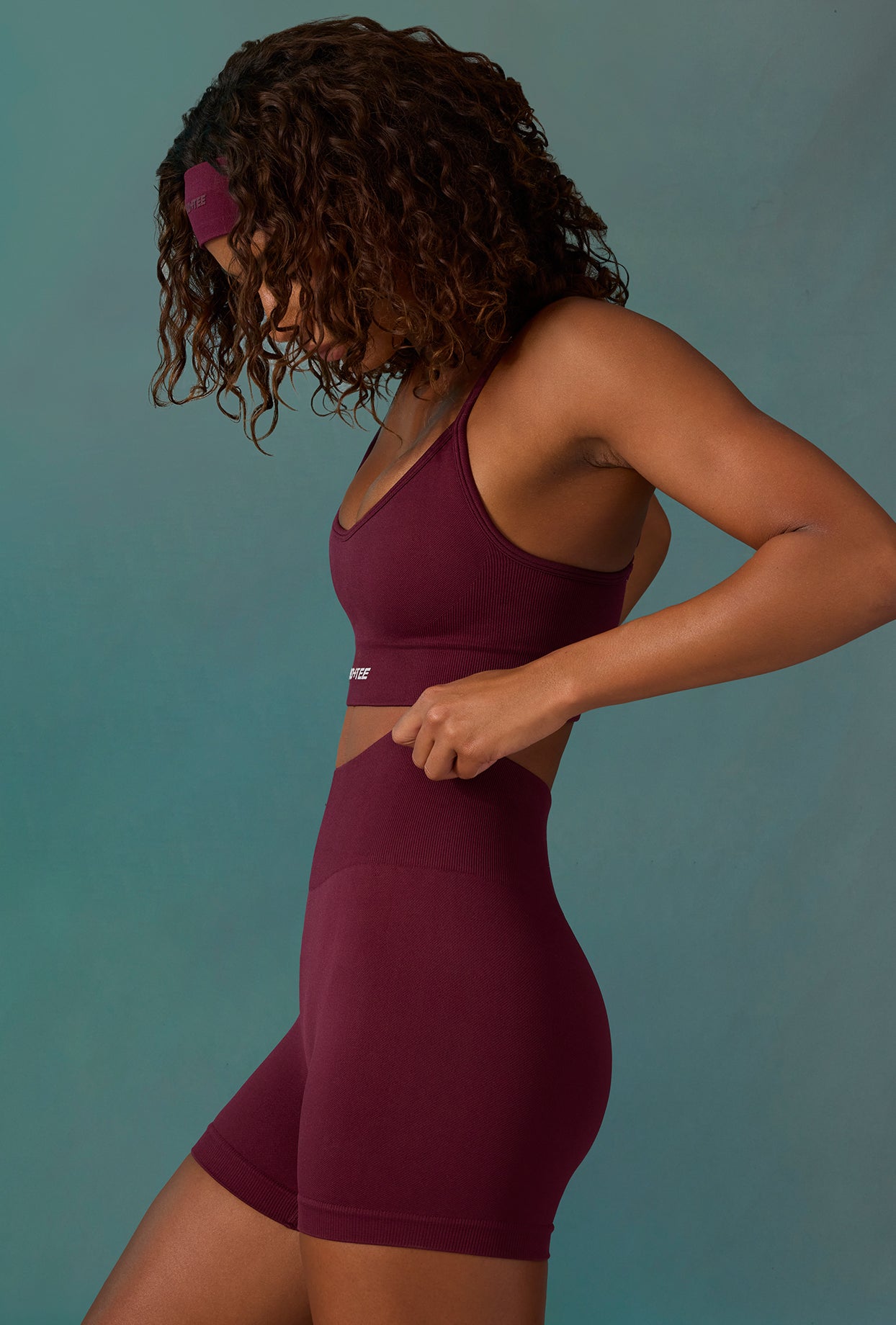 Super Sculpt Seamless Mini Shorts in Plum - Image 3