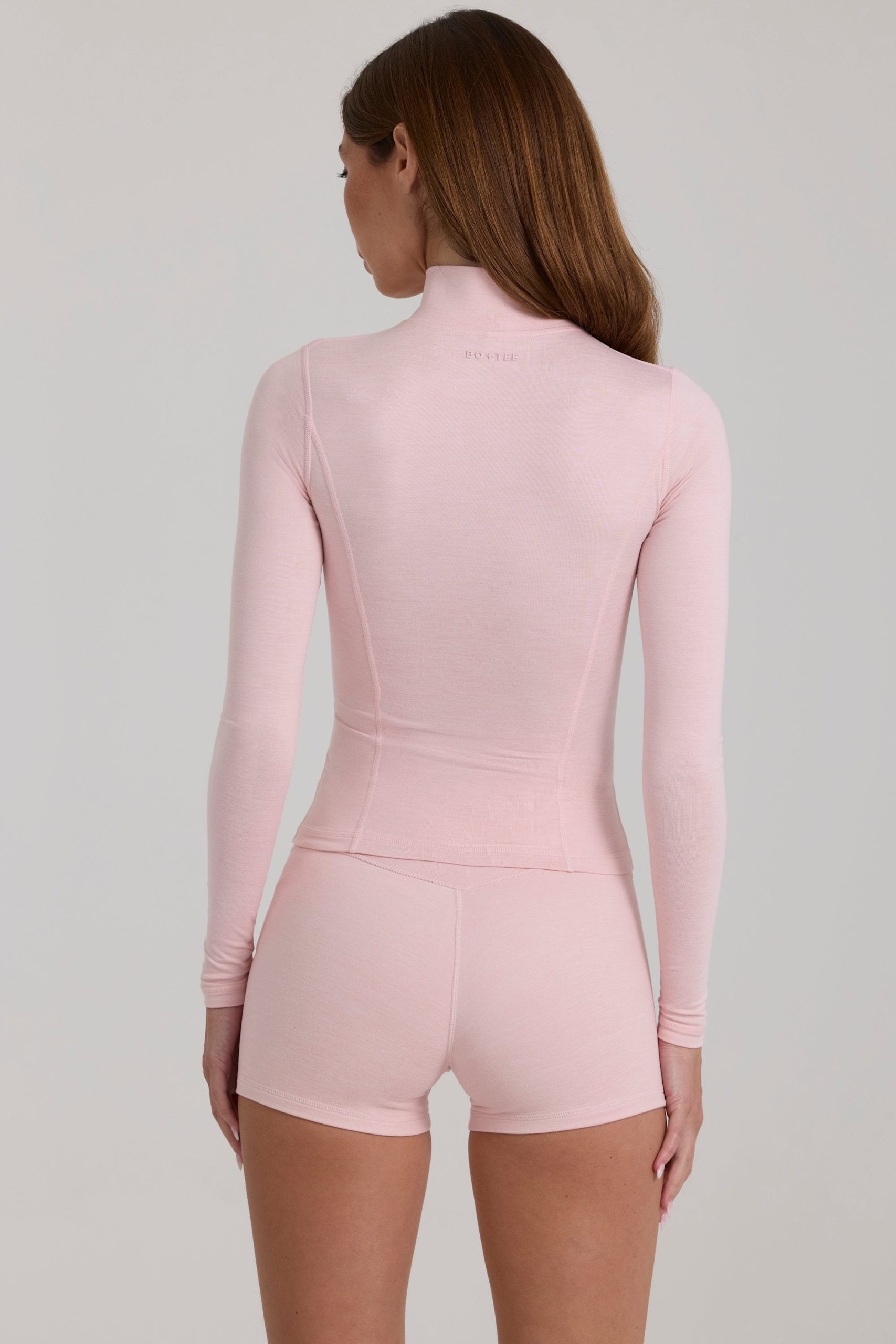 Soft Active Zip-Up Jacket in Blush Marl - Image 3