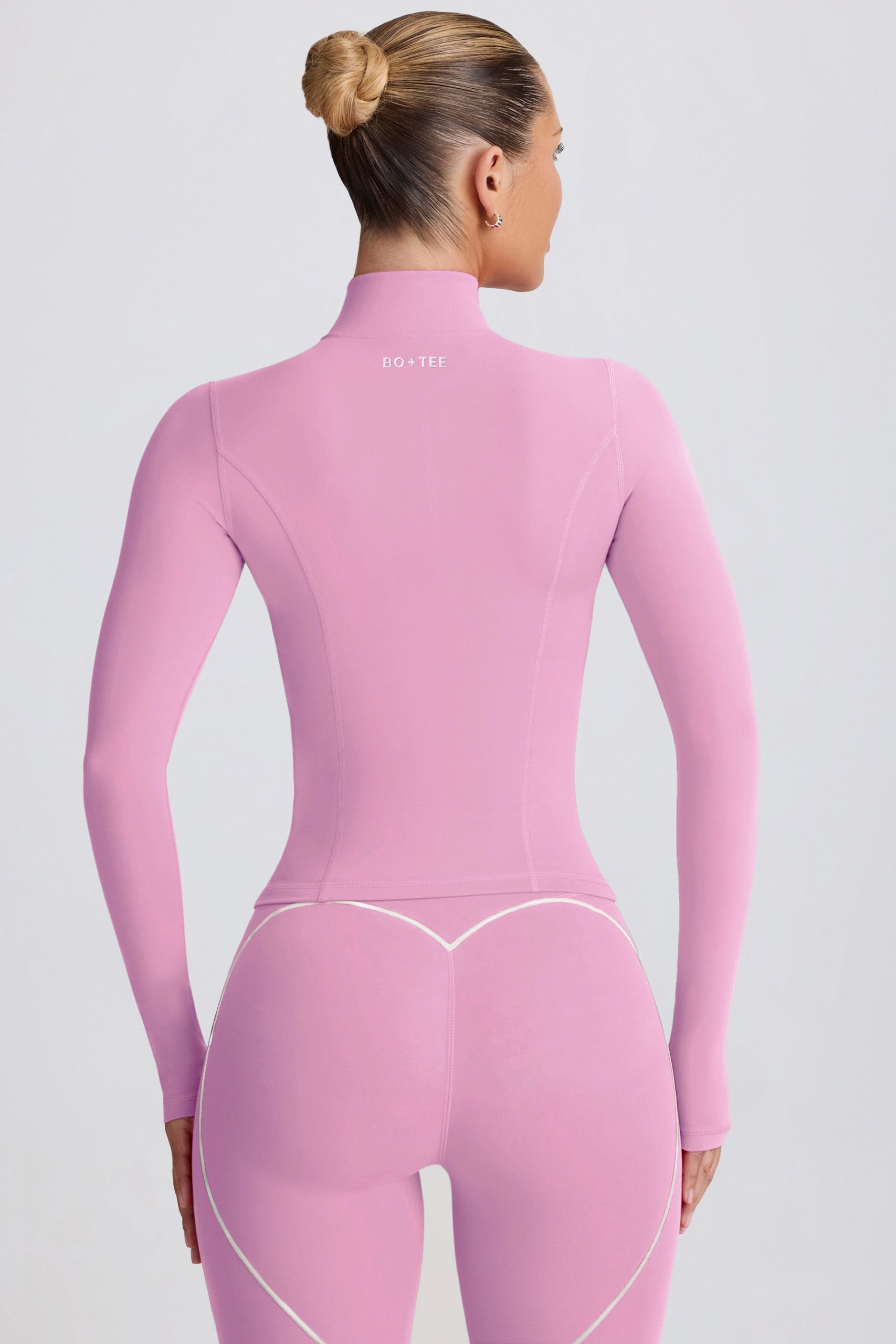 Soft Active Zip-Up Jacket in Dusty Pink - Image 2