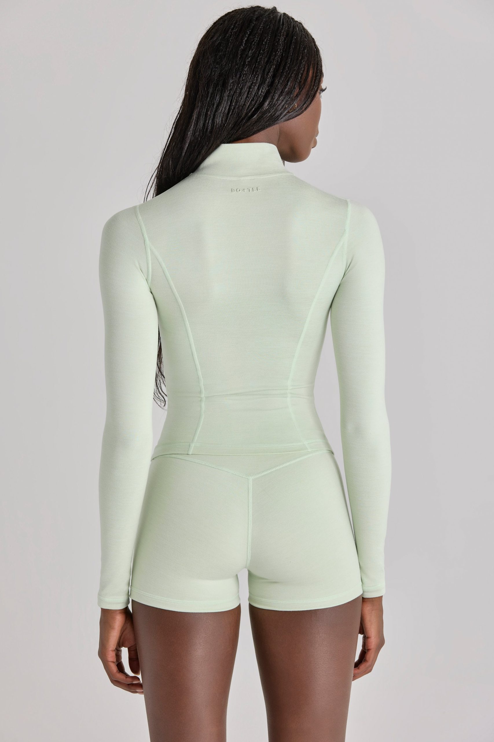 Soft Active Zip-Up Jacket in Sage Marl - Image 2