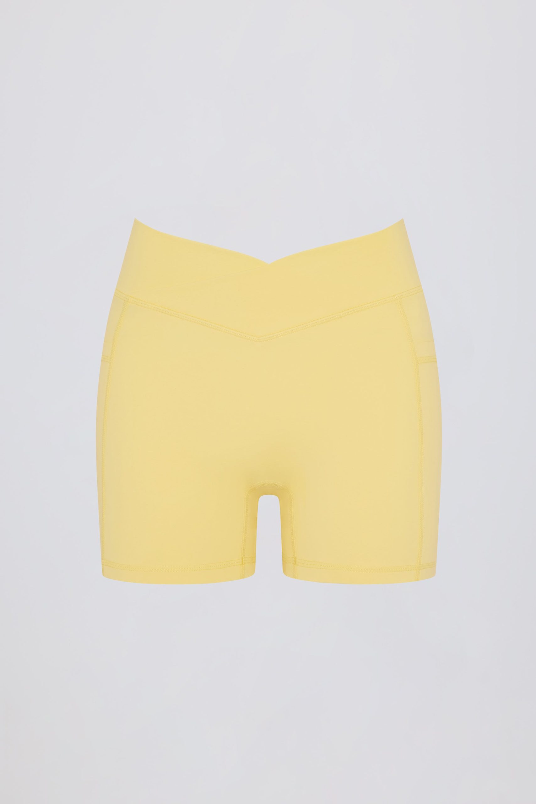 Soft Active Pocket V-Waist Mini Shorts in Lemon - Image 4