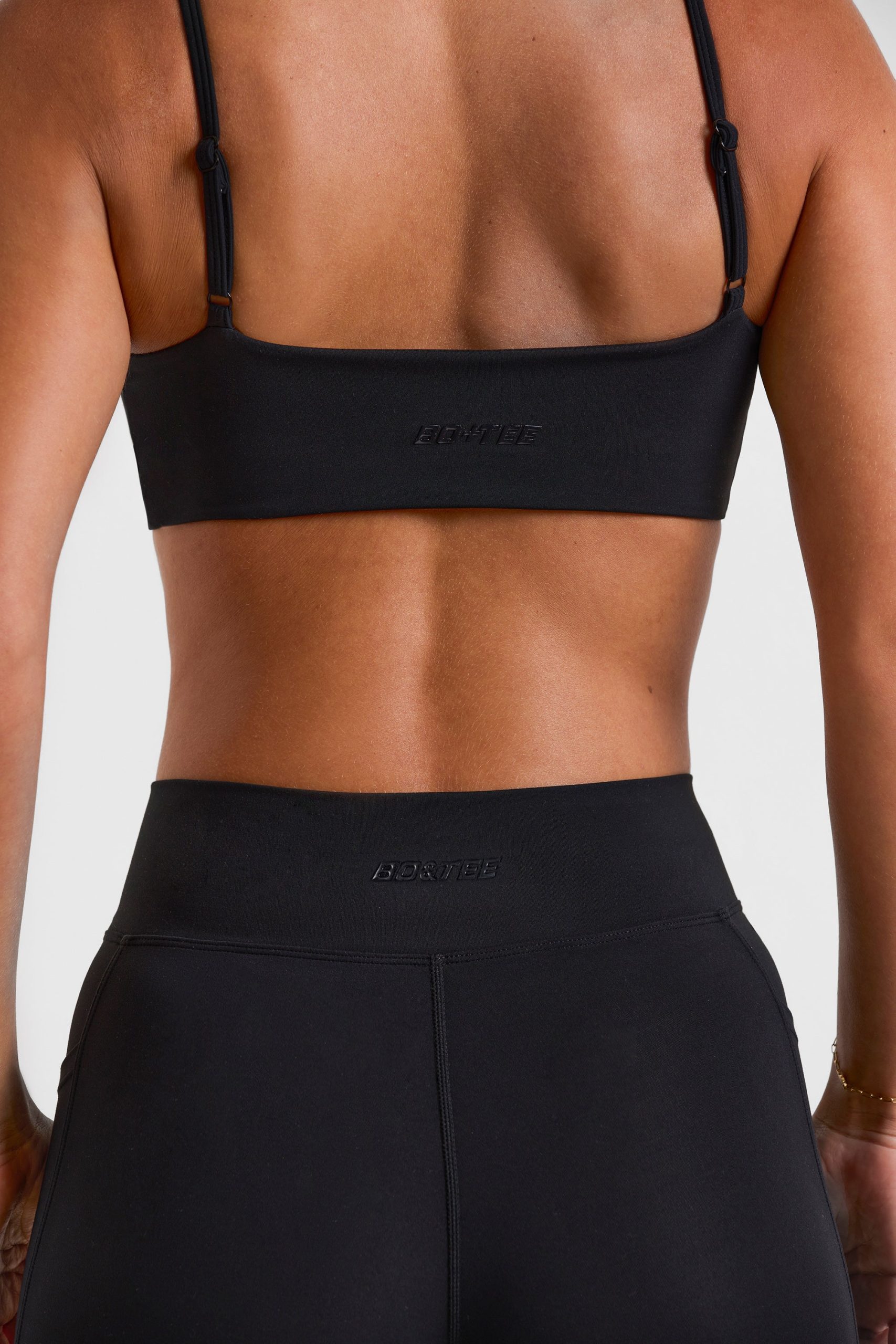 Soft Active V-Waist Pocket Flared Leggings in Black - Image 4