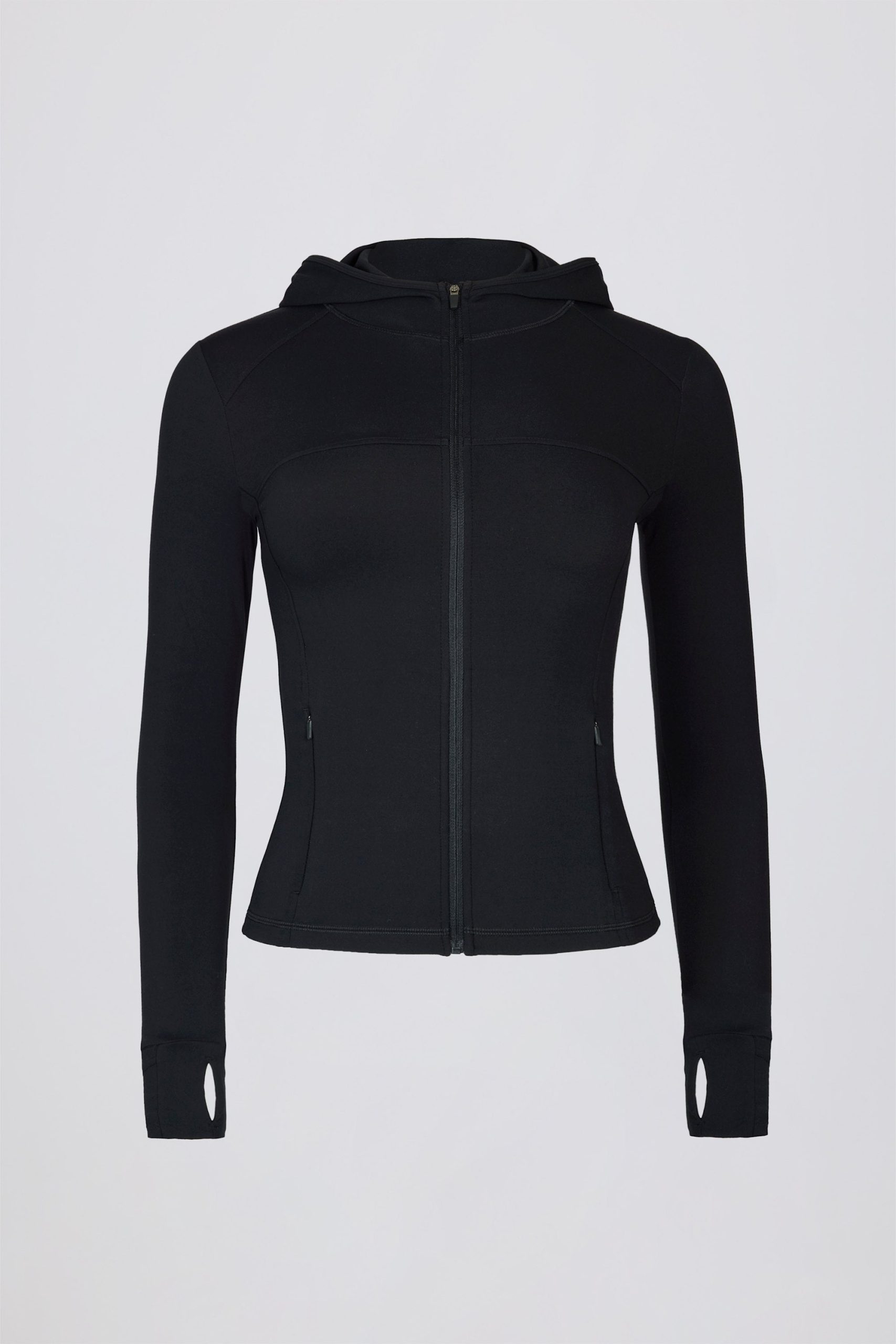 Soft Active Hooded Mid-Layer Jacket in Black - Image 3
