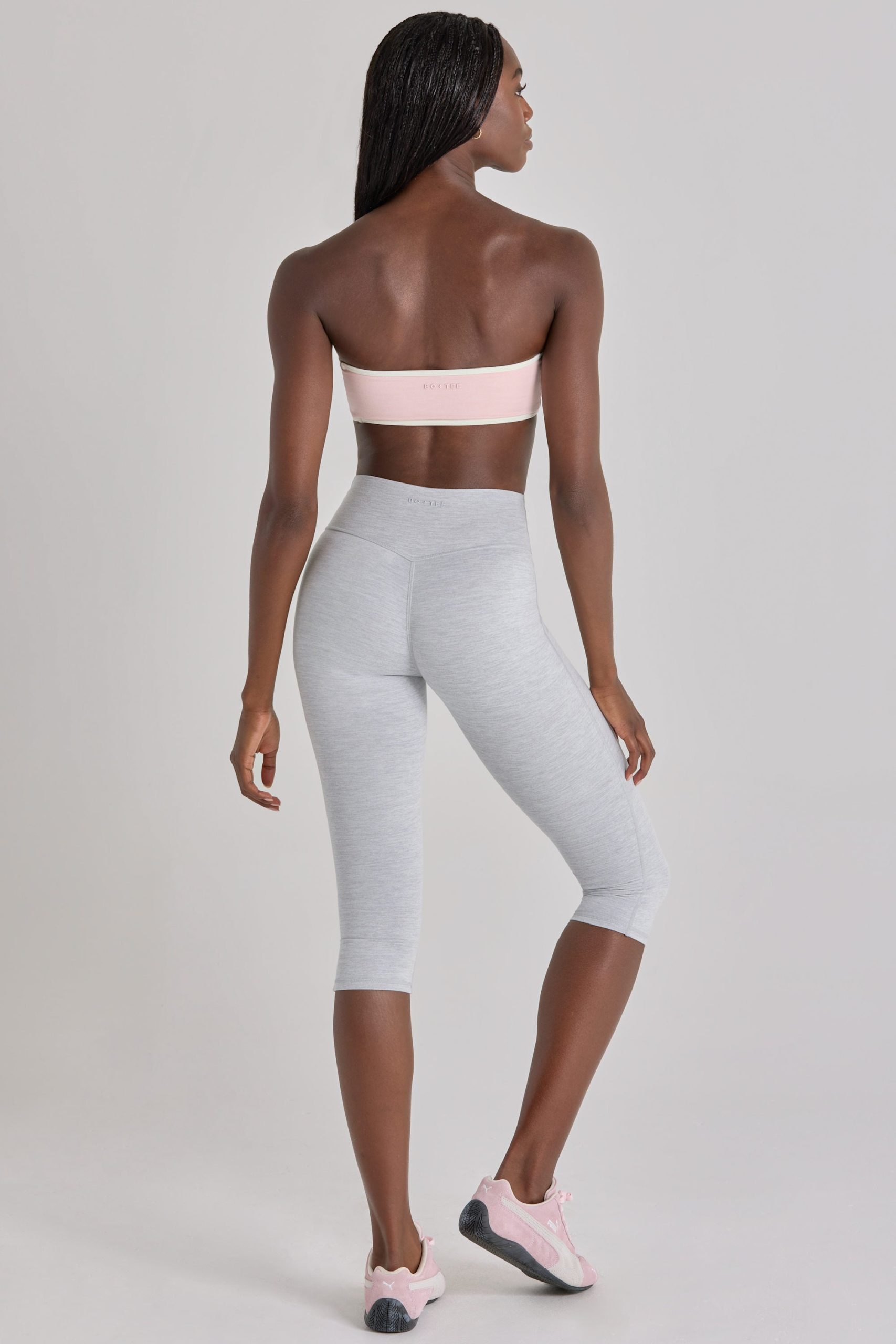 Soft Active Capri Leggings in Grey Marl - Image 5