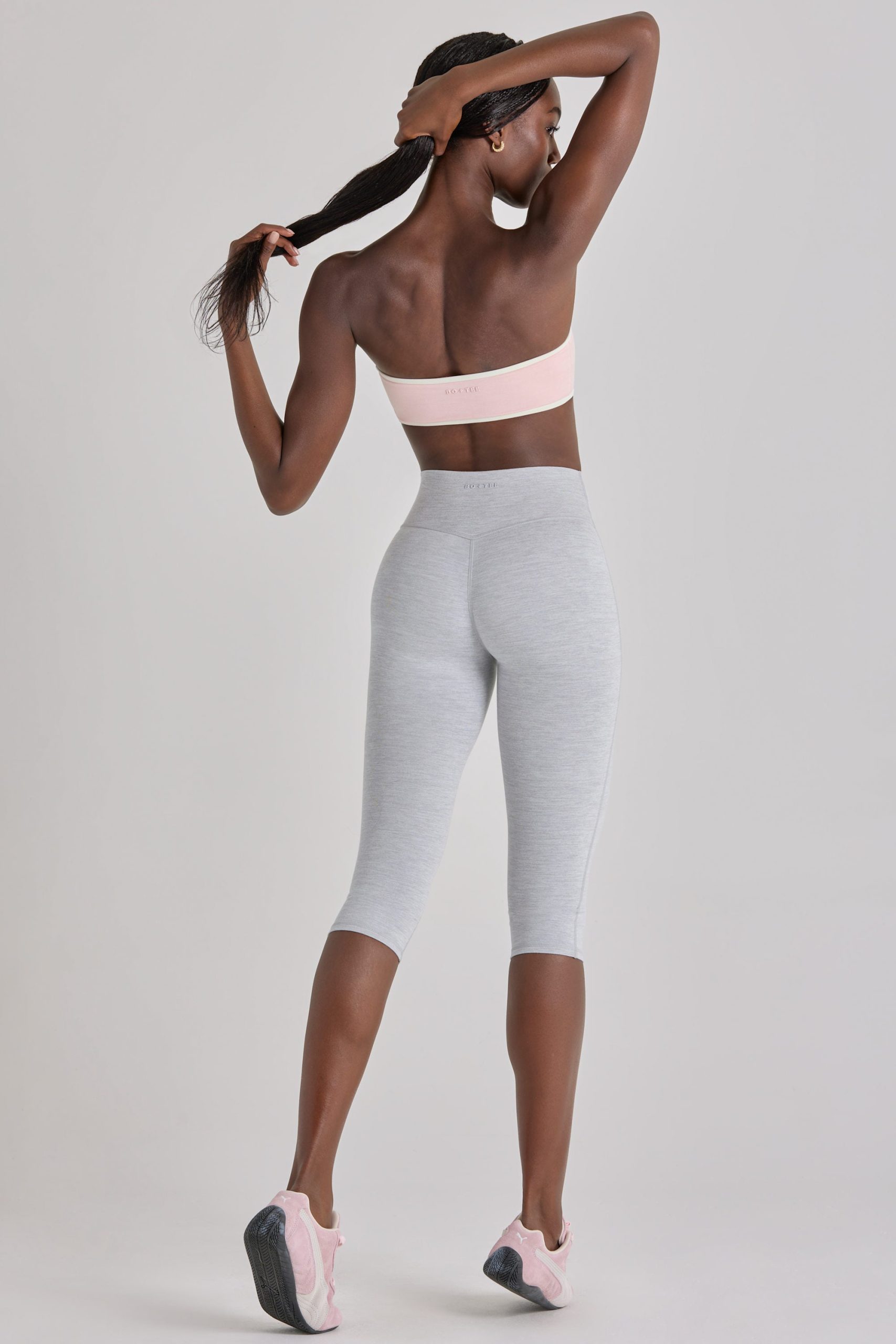 Soft Active Capri Leggings in Grey Marl - Image 4
