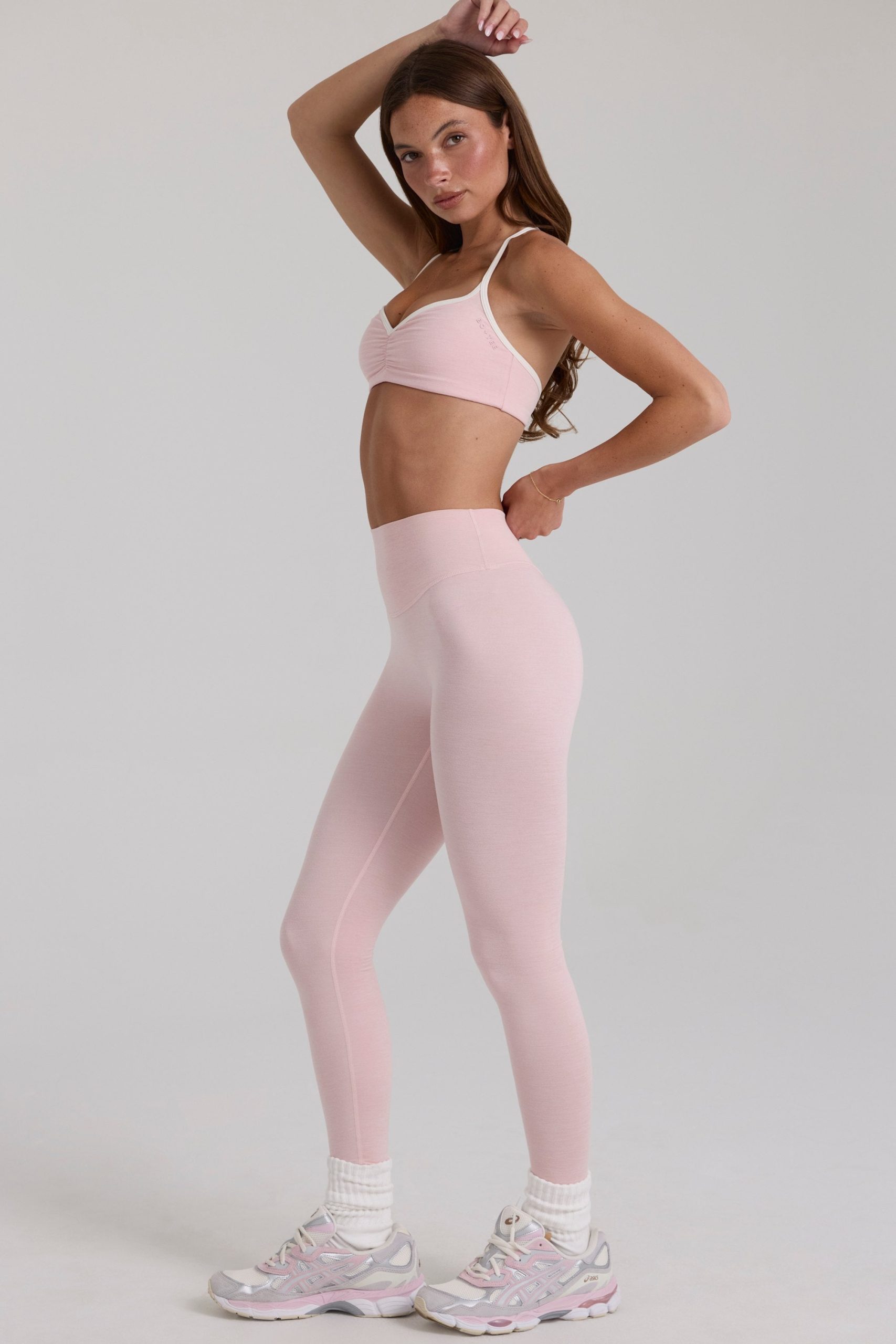 Soft Active Leggings in Blush Marl - Image 3