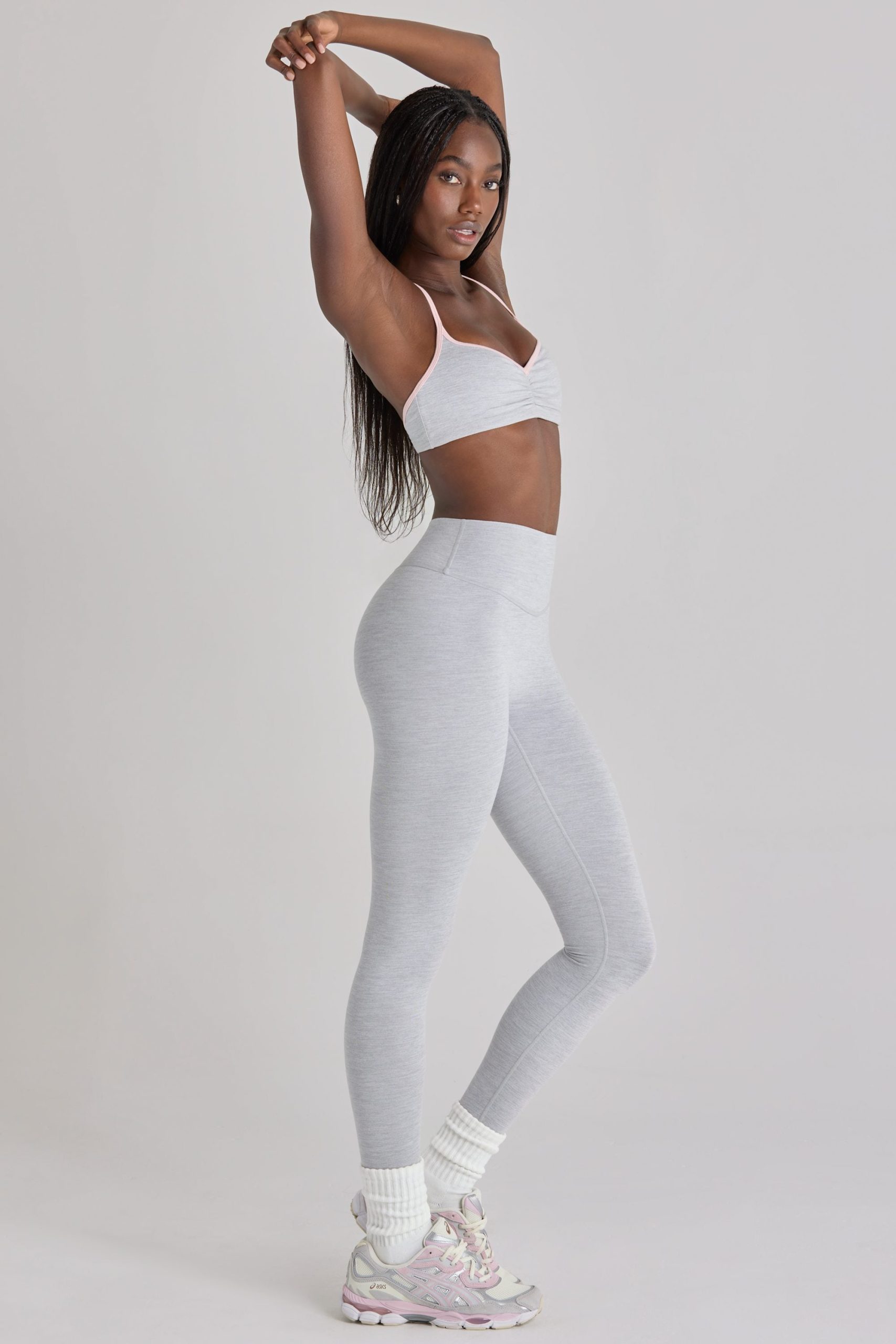 Soft Active Leggings in Grey Marl - Image 3