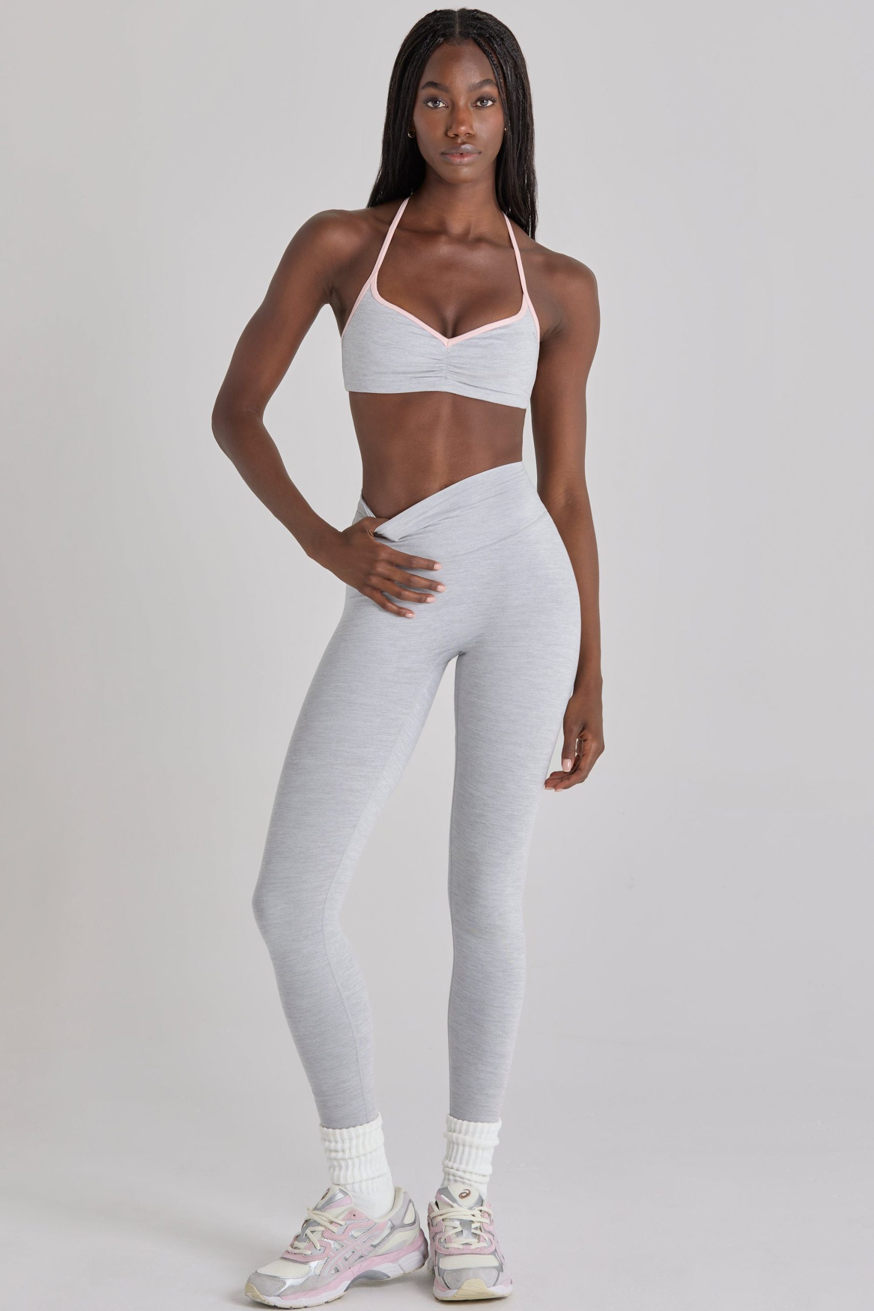 Soft Active Leggings in Grey Marl - Image 6