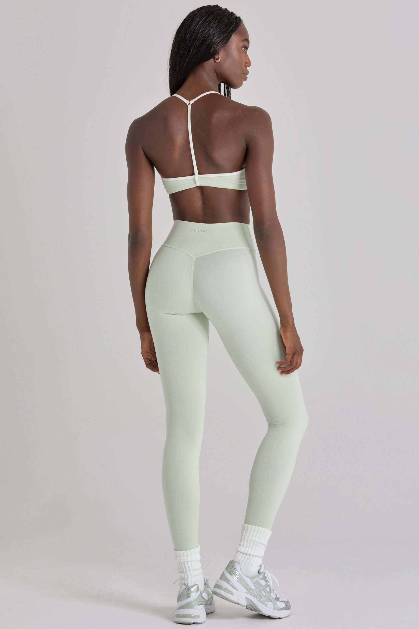 Soft Active Leggings in Sage Marl - Image 3