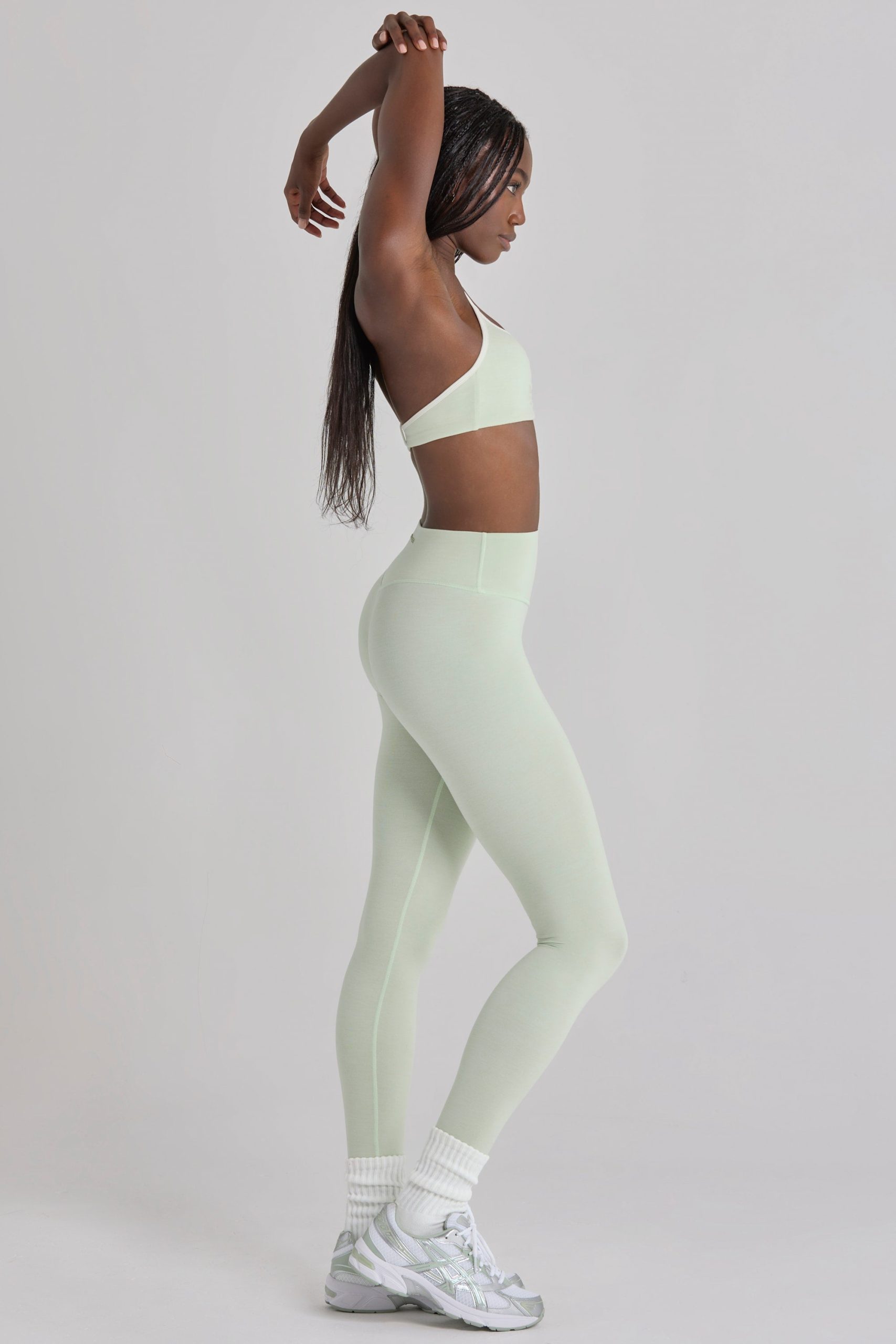 Soft Active Leggings in Sage Marl - Image 4