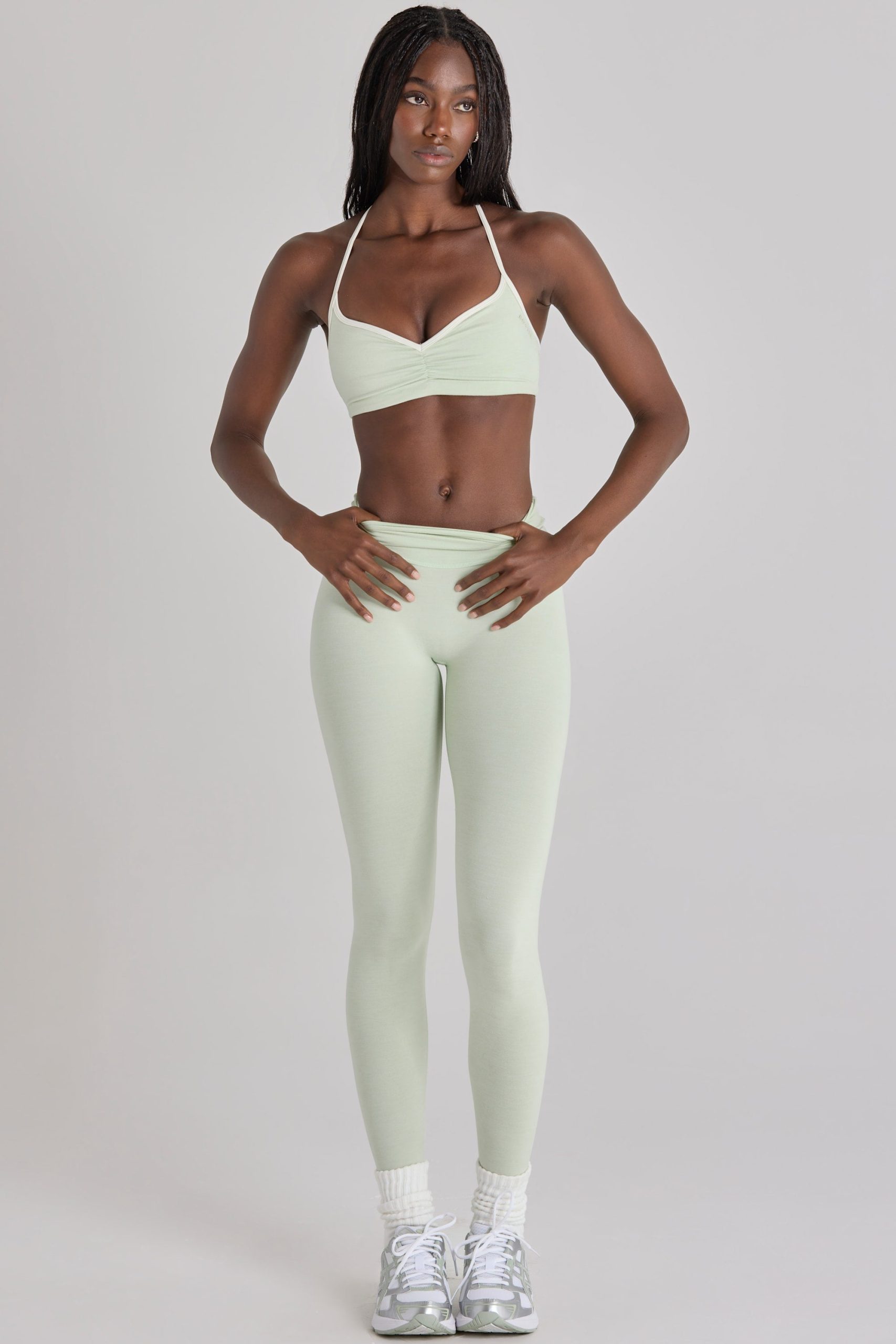Soft Active Leggings in Sage Marl - Image 6