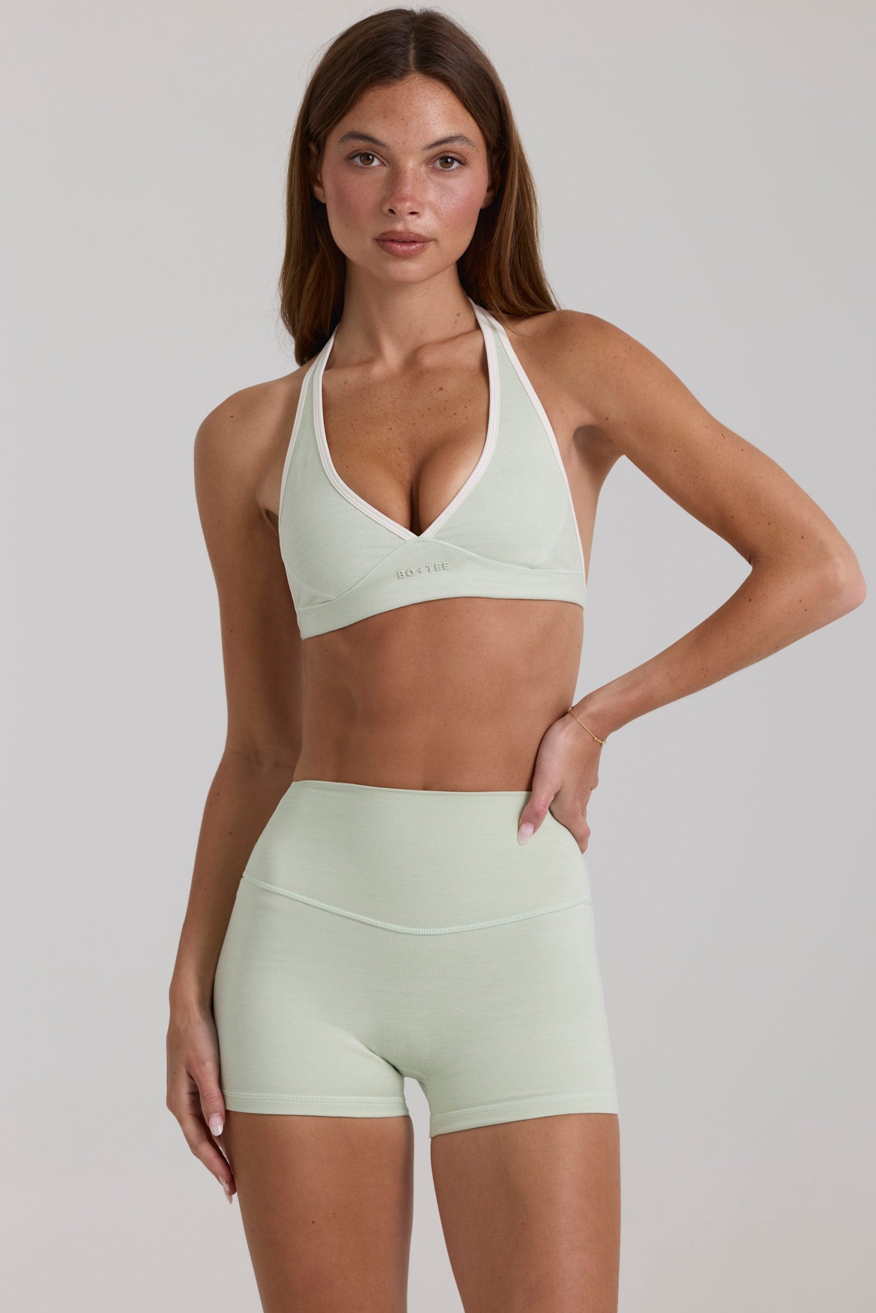 Soft Active Sports Bra in Sage Marl - Image 2