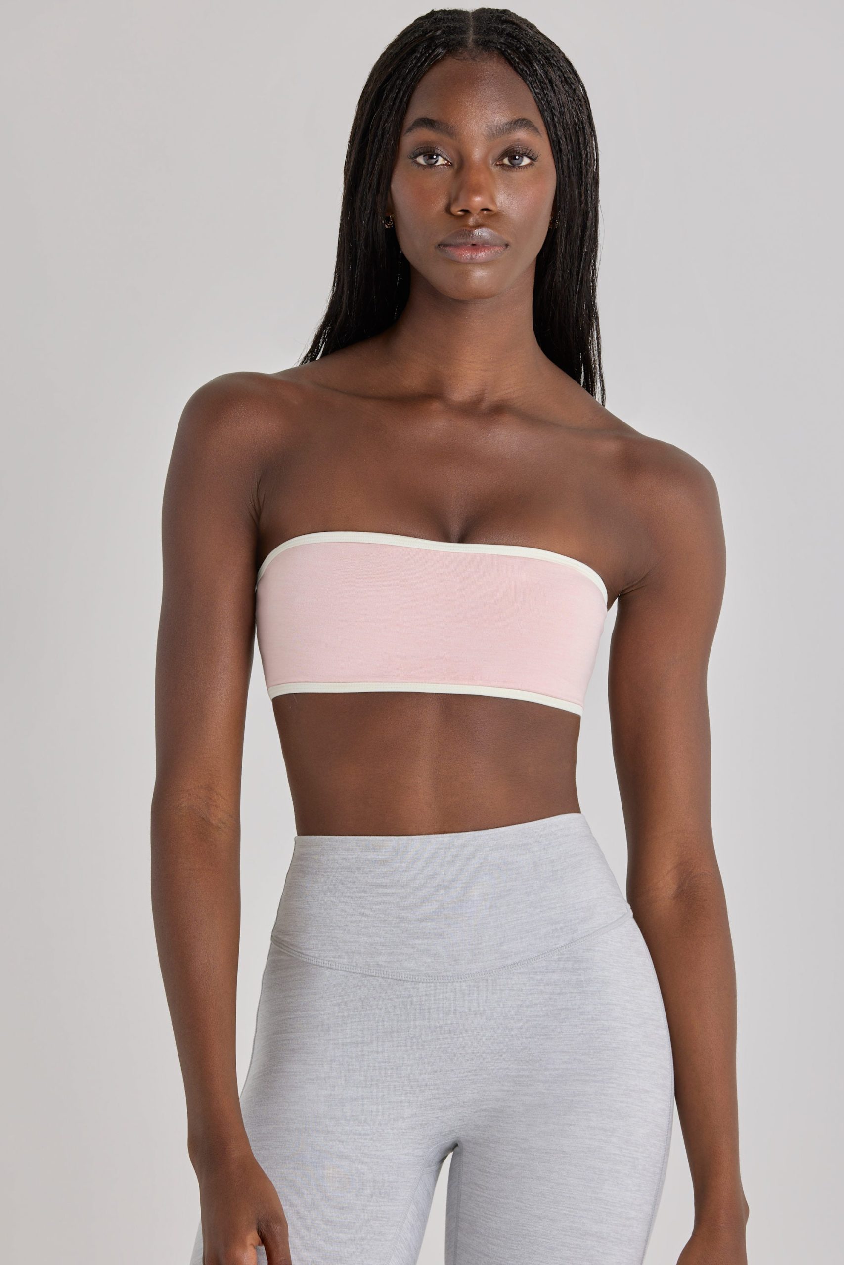 Soft Active Bandeau Sports Bra in Blush Marl - Image 6