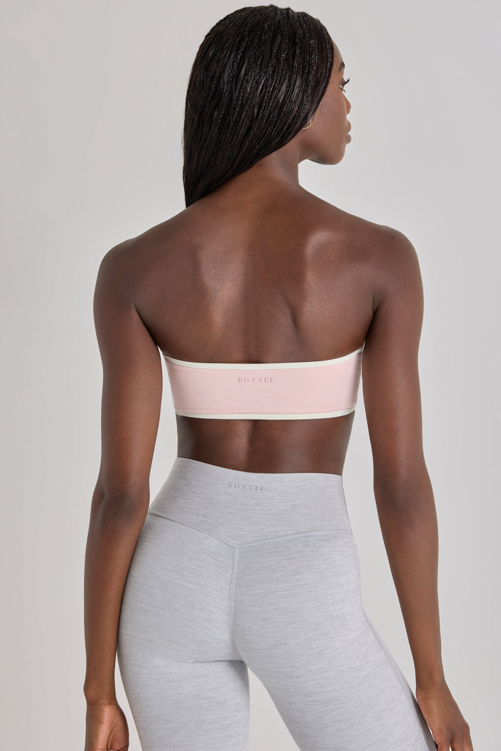 Soft Active Bandeau Sports Bra in Blush Marl - Image 2