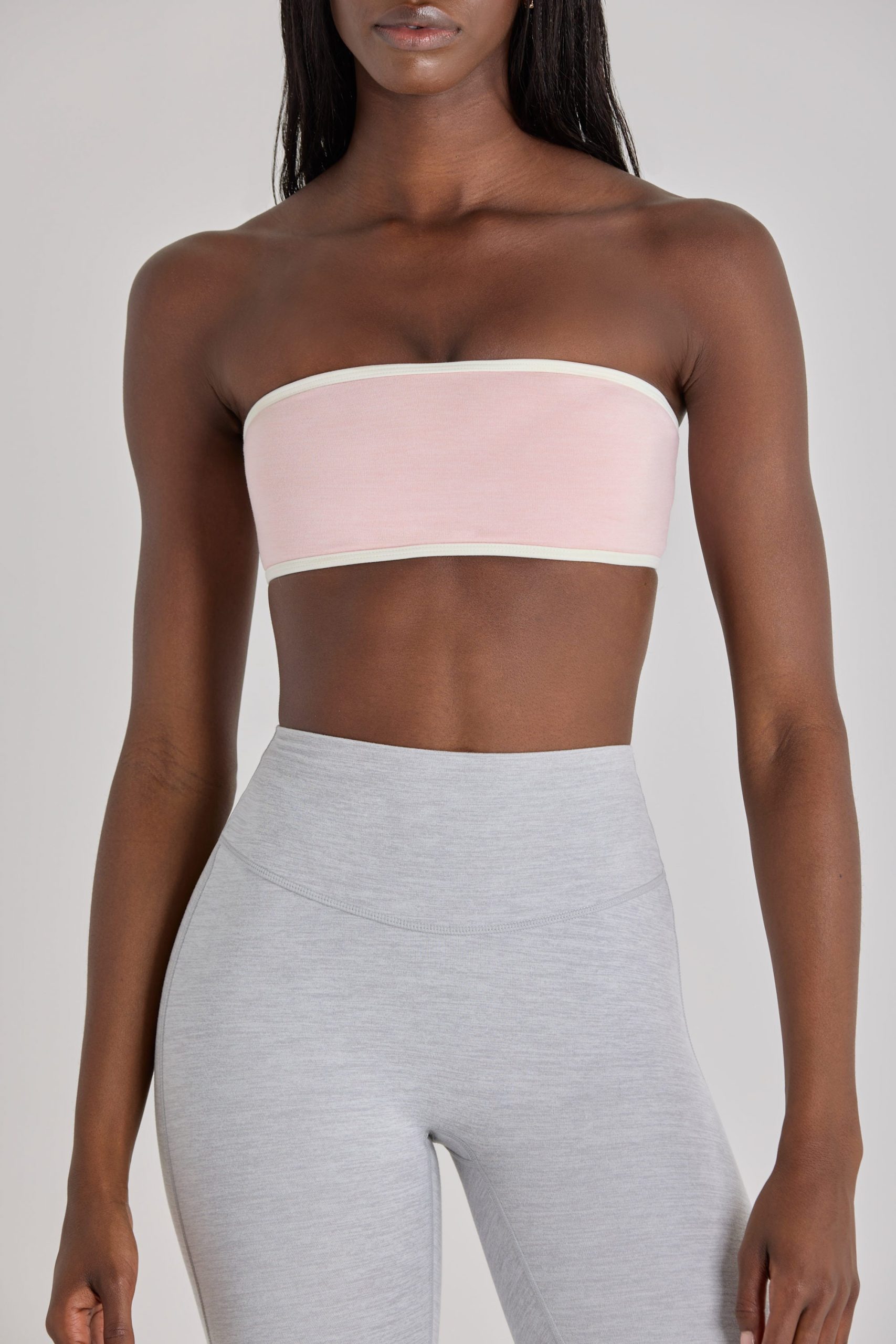 Soft Active Bandeau Sports Bra in Blush Marl - Image 4
