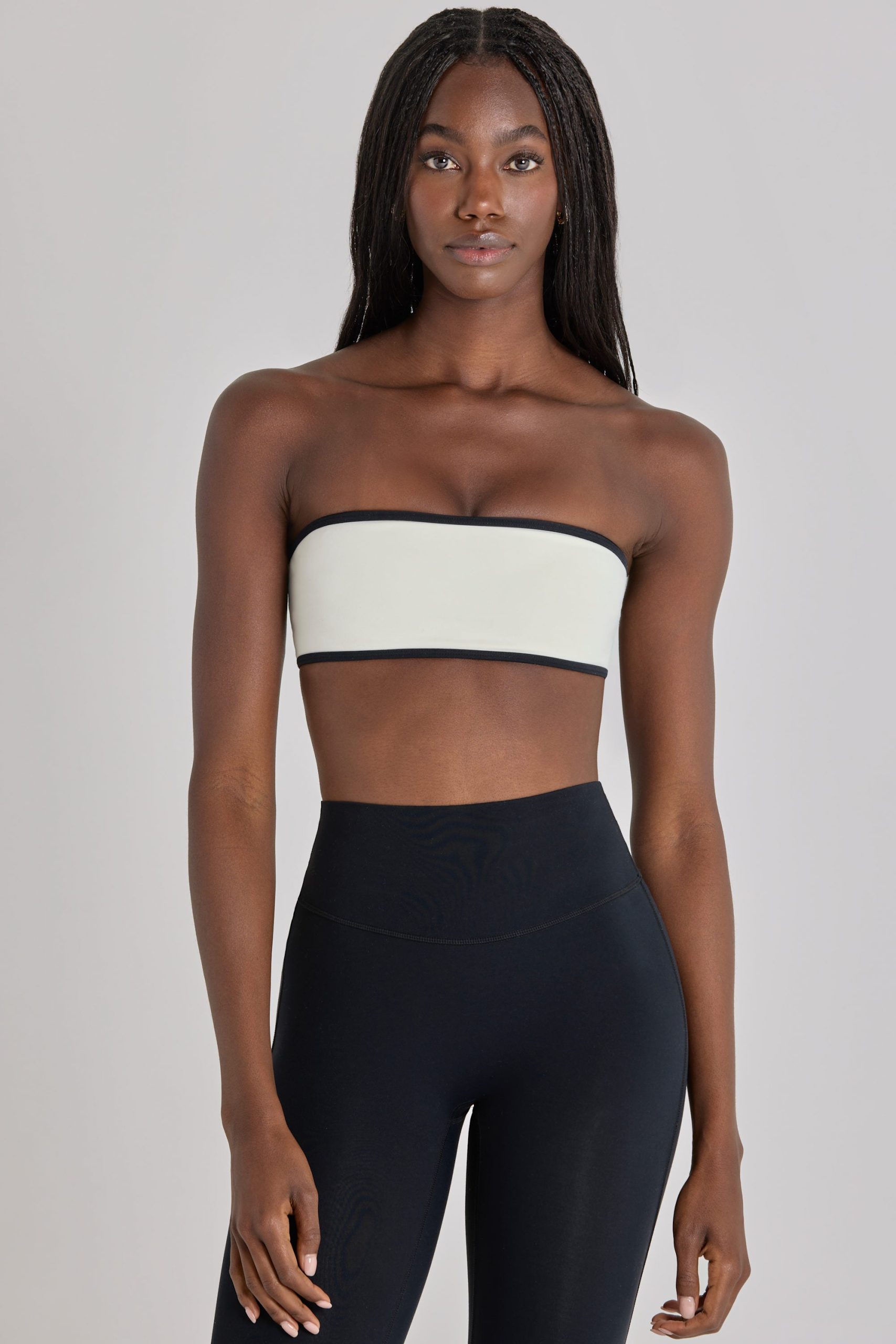 Soft Active Bandeau Sports Bra in Ivory - Image 7