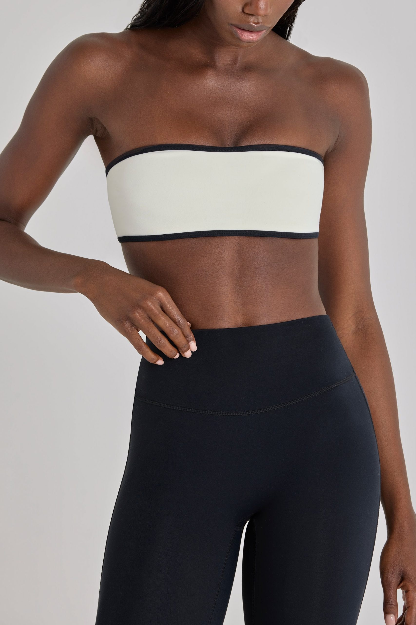 Soft Active Bandeau Sports Bra in Ivory - Image 5