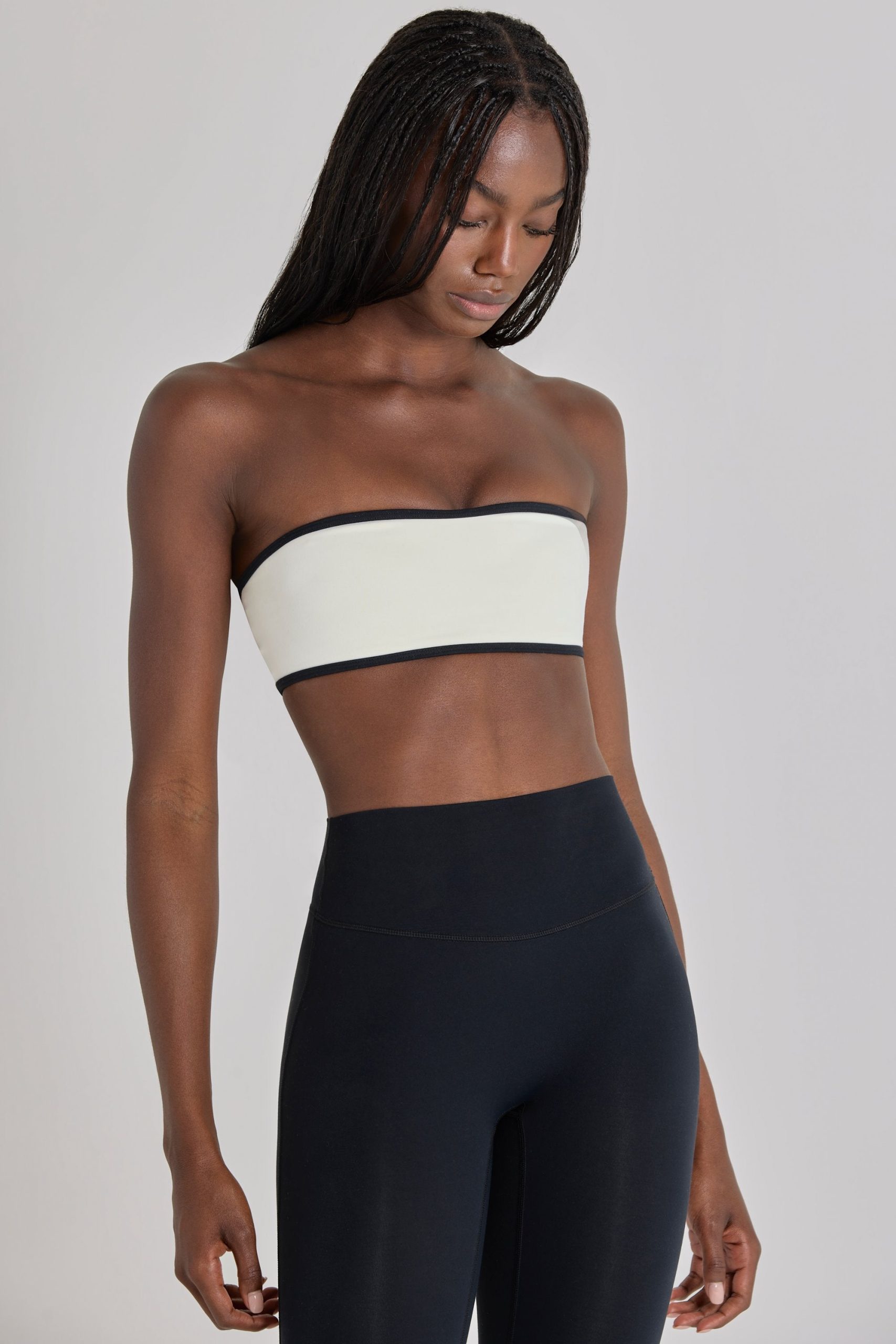 Soft Active Bandeau Sports Bra in Ivory - Image 6