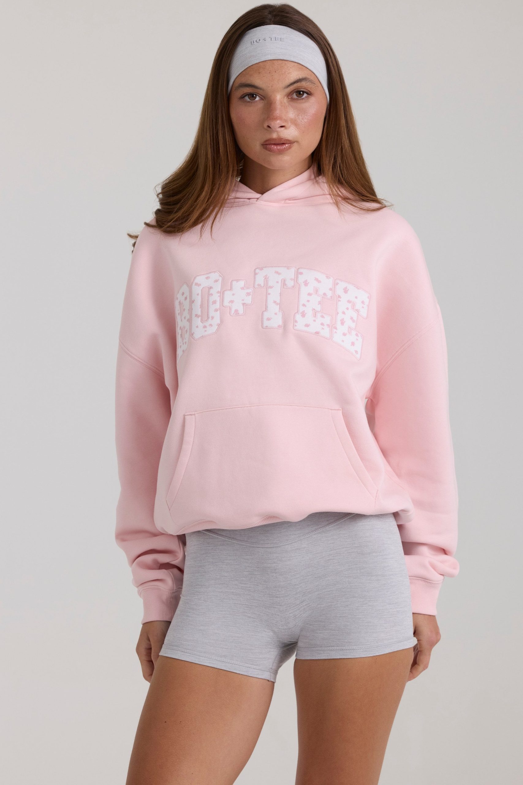 Oversized Applique Hoodie in Blush - Image 6