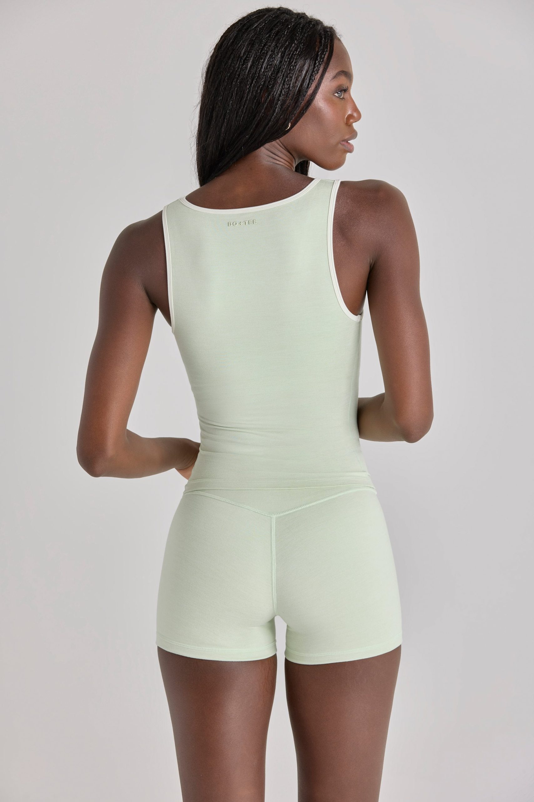 Soft Active Tank Top in Sage Marl - Image 3