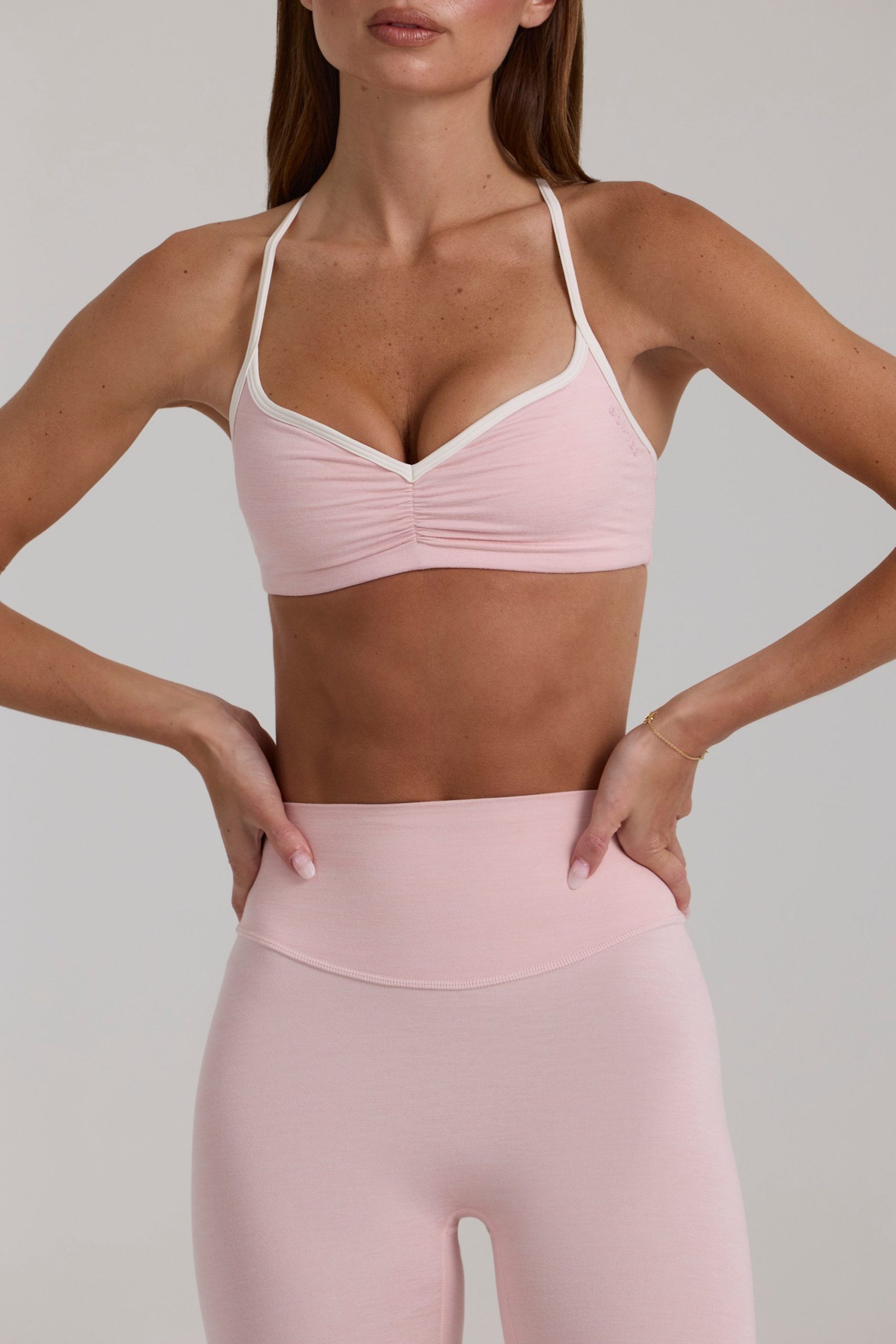 Soft Active Sports Bra in Blush Marl - Image 4