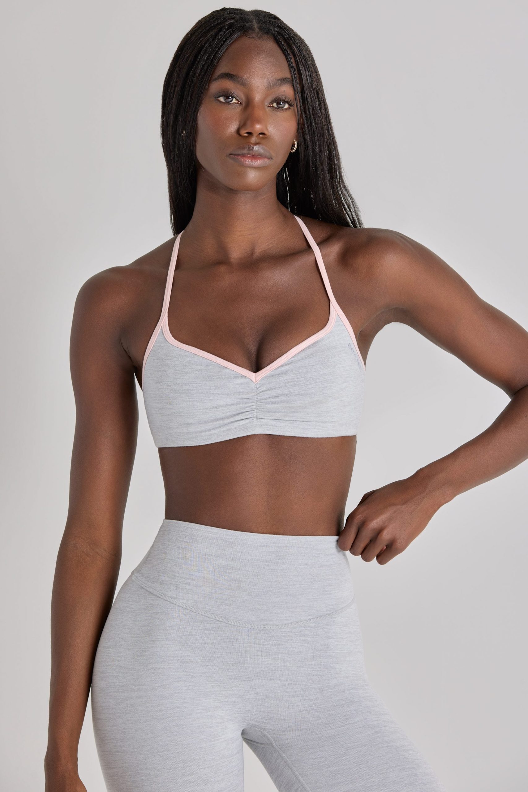 Soft Active Sports Bra in Grey Marl - Image 7