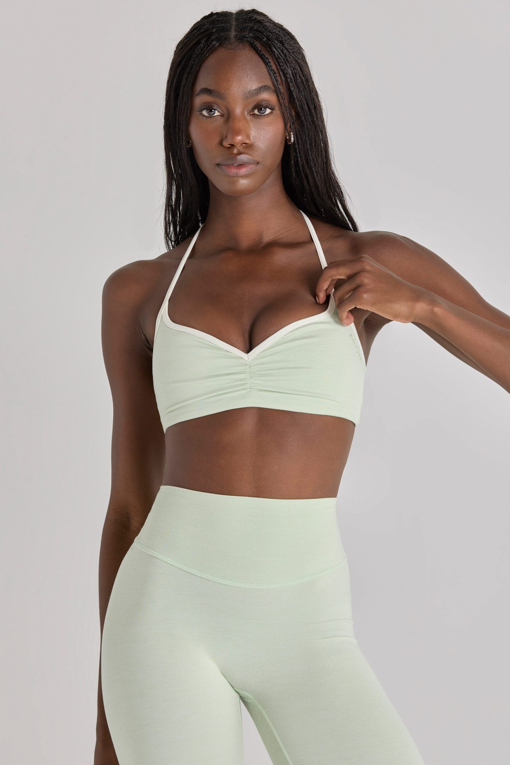 Soft Active Sports Bra in Sage Marl - Image 6