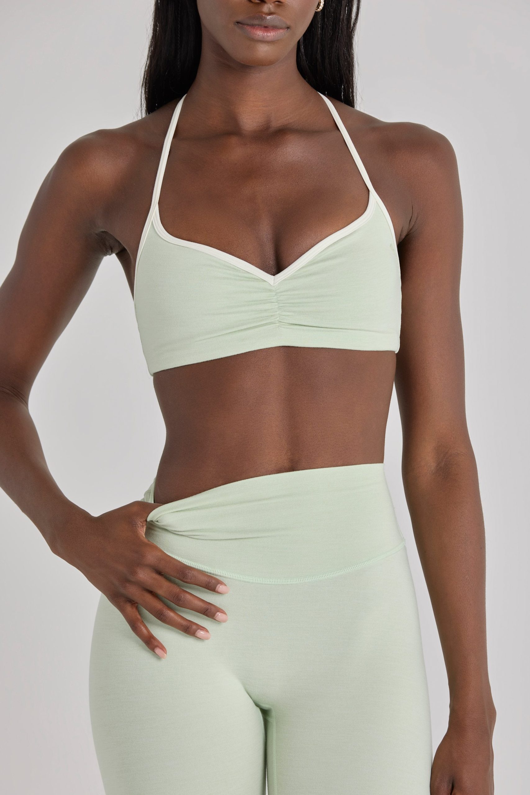 Soft Active Sports Bra in Sage Marl - Image 4