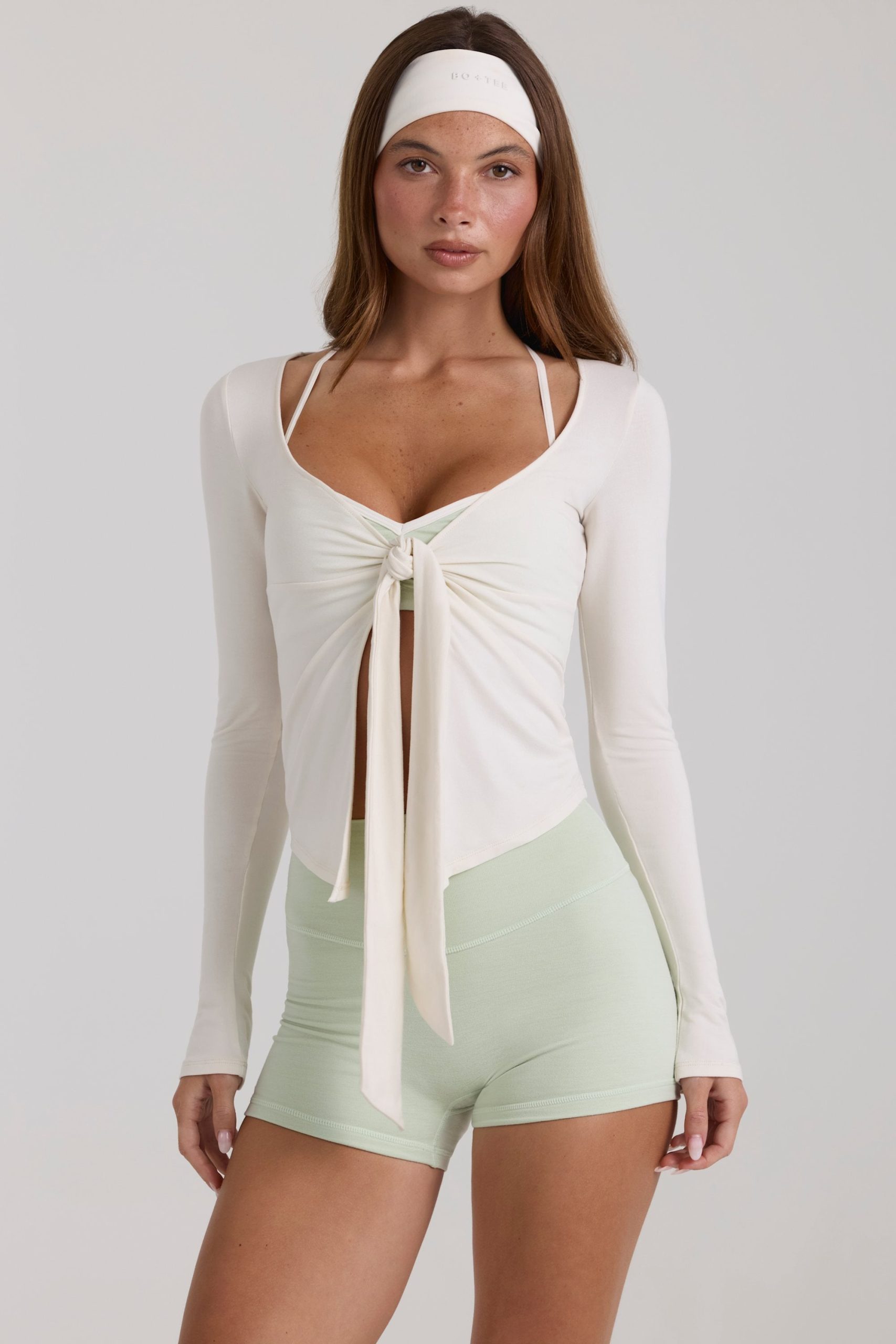Modal Tie-Front Top in Ivory - Image 6