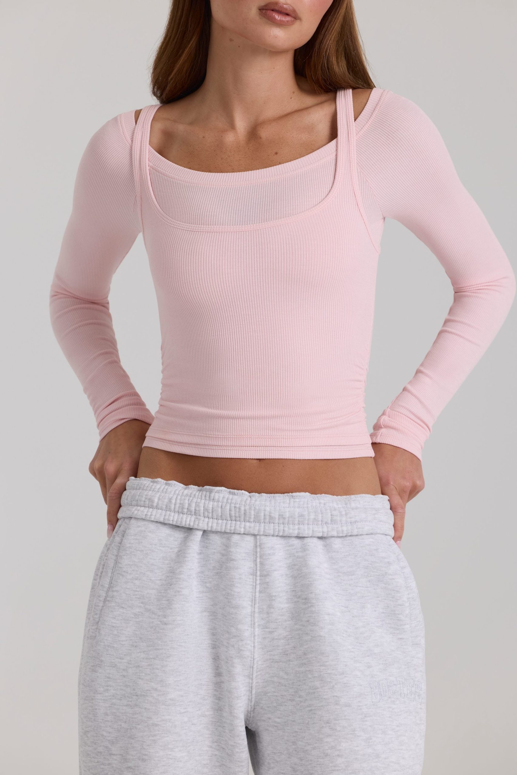 Modal Layered Top in Blush Marl - Image 4