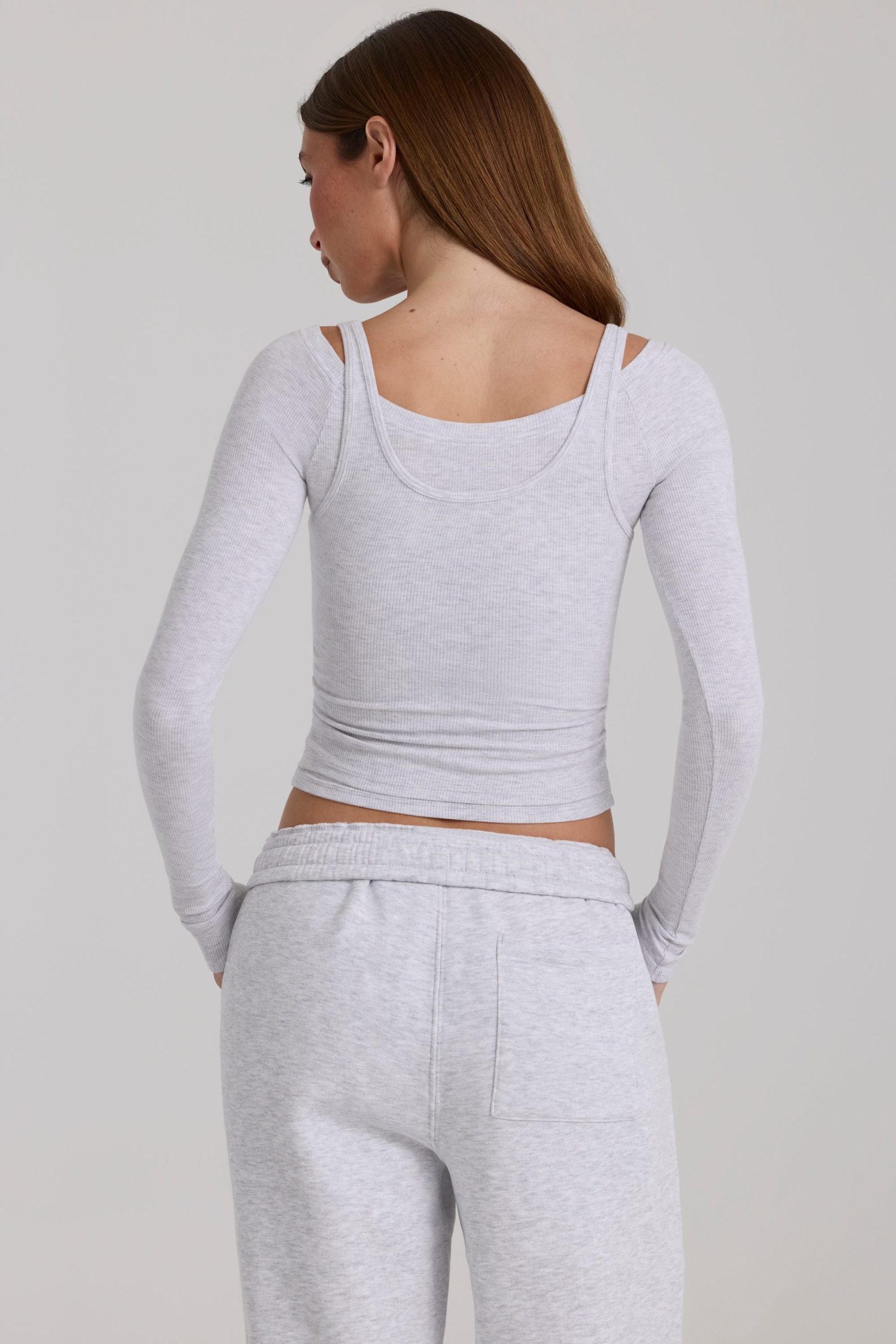 Modal Layered Top in Grey Marl - Image 2