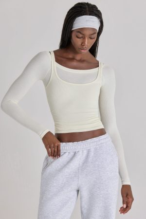 Modal Layered Top in Ivory