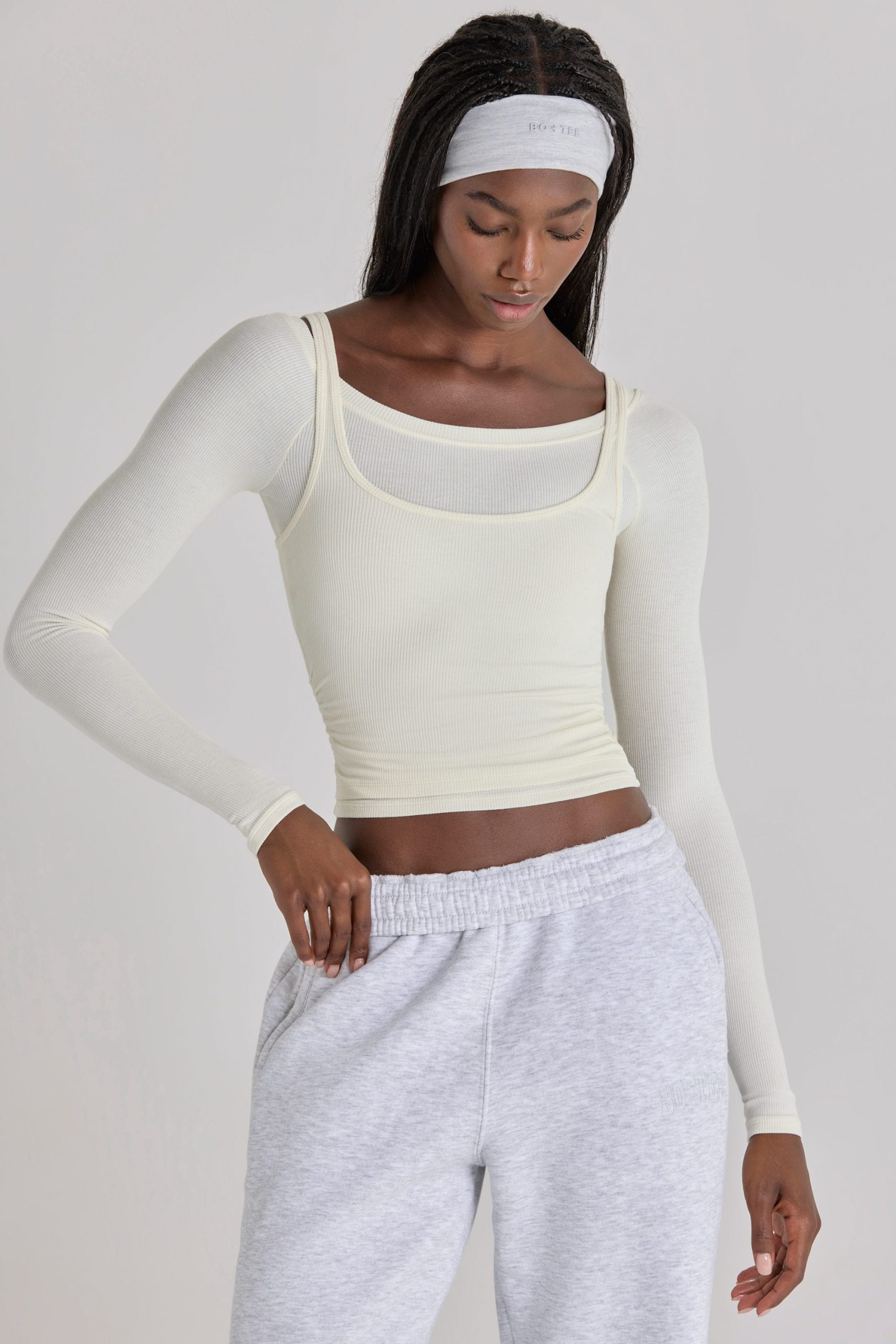 Modal Layered Top in Ivory