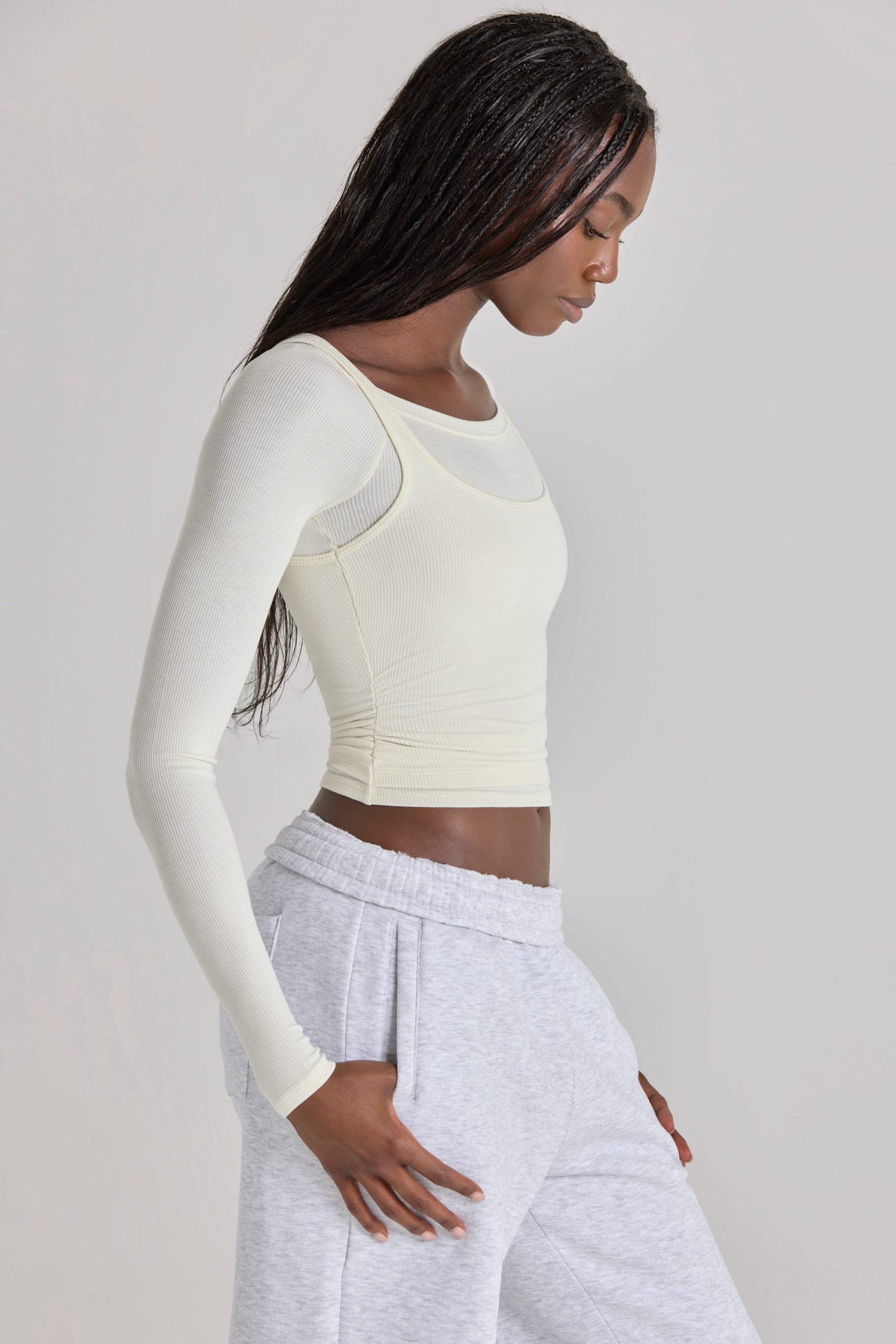 Modal Layered Top in Ivory - Image 3