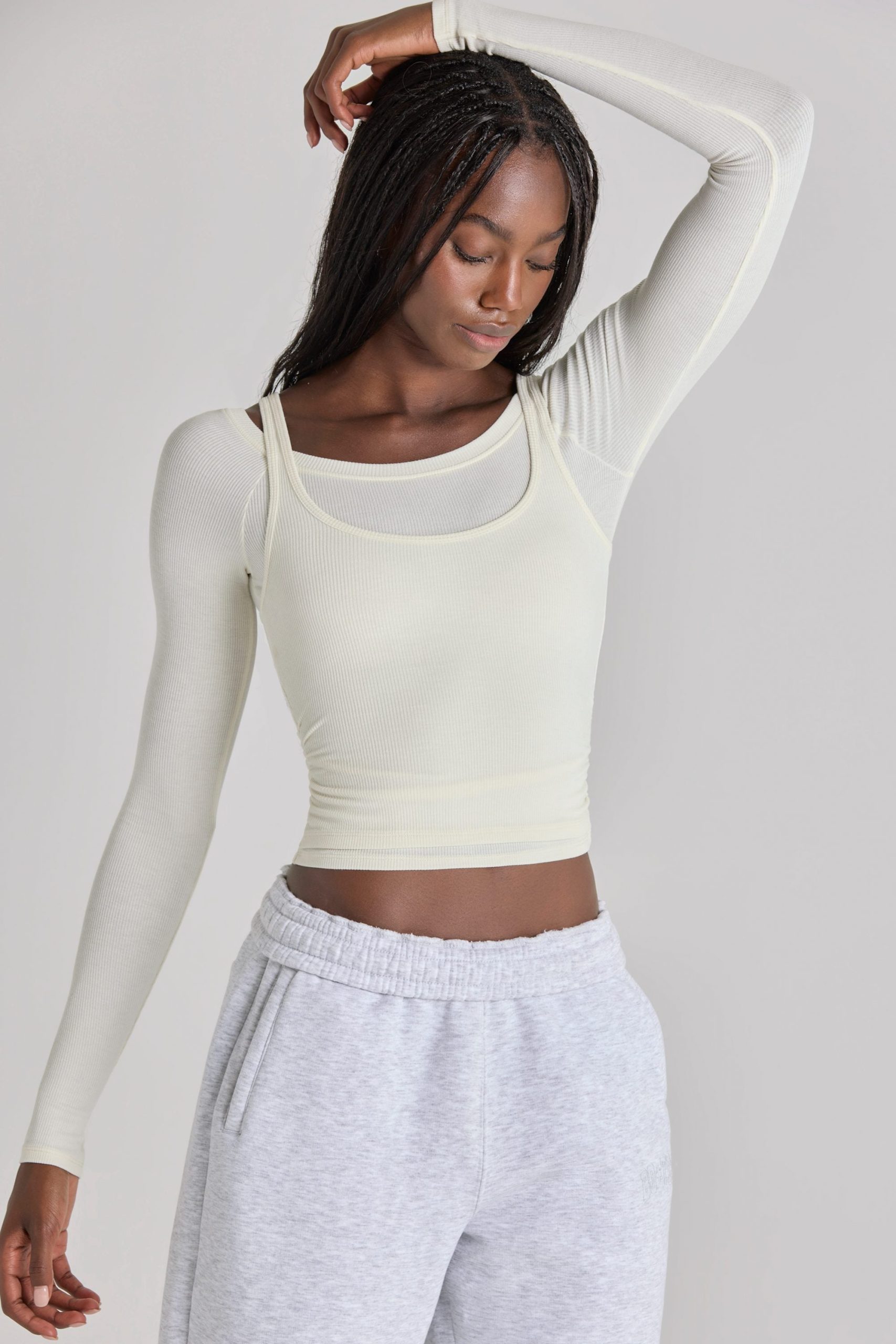 Modal Layered Top in Ivory - Image 6