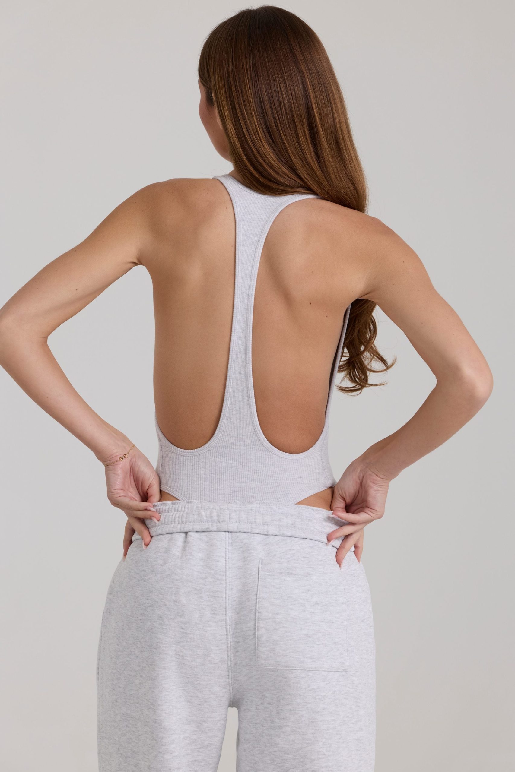 Modal Bodysuit in Grey Marl - Image 6