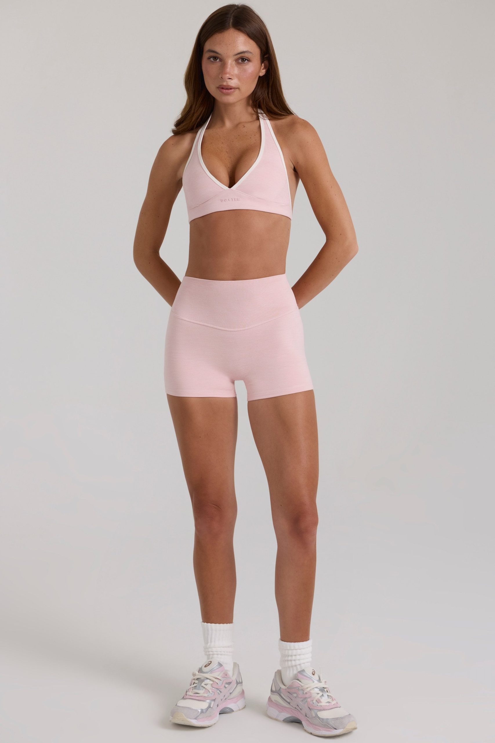 Soft Active Mini Shorts in Blush Marl
