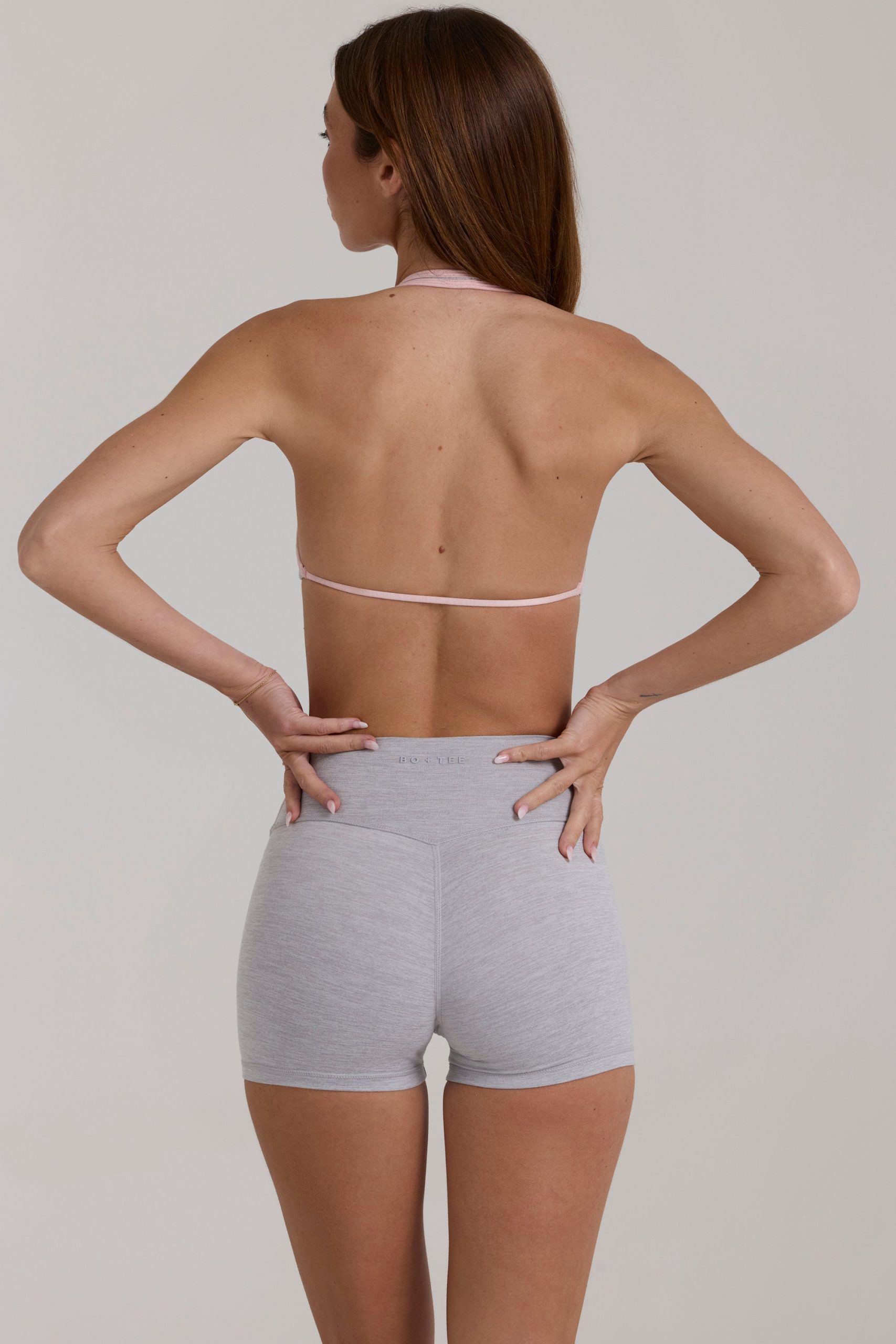 Soft Active Mini Shorts in Grey Marl - Image 2