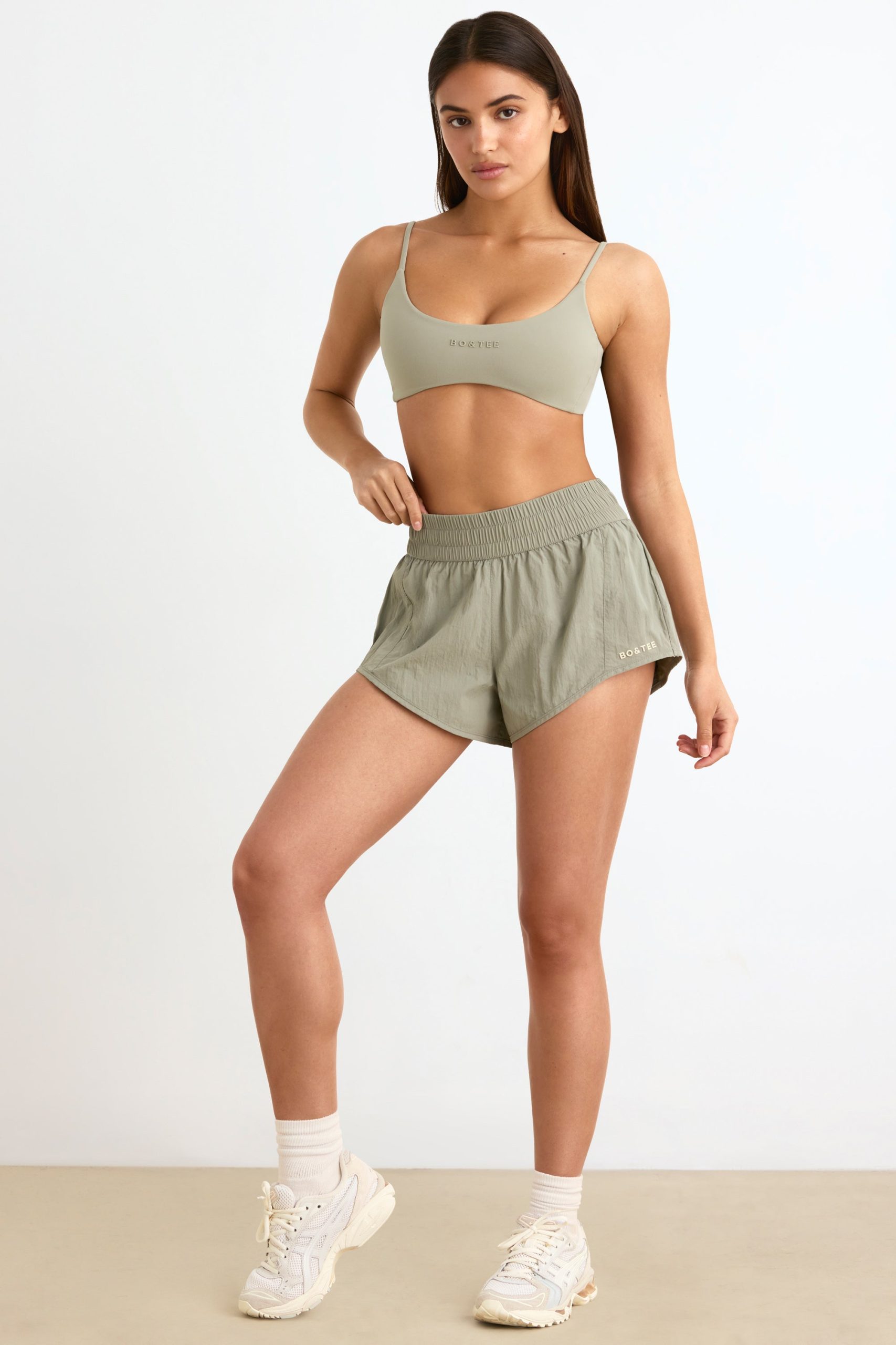 Water-Repellent Elasticated Mini Shorts in Mineral - Image 7