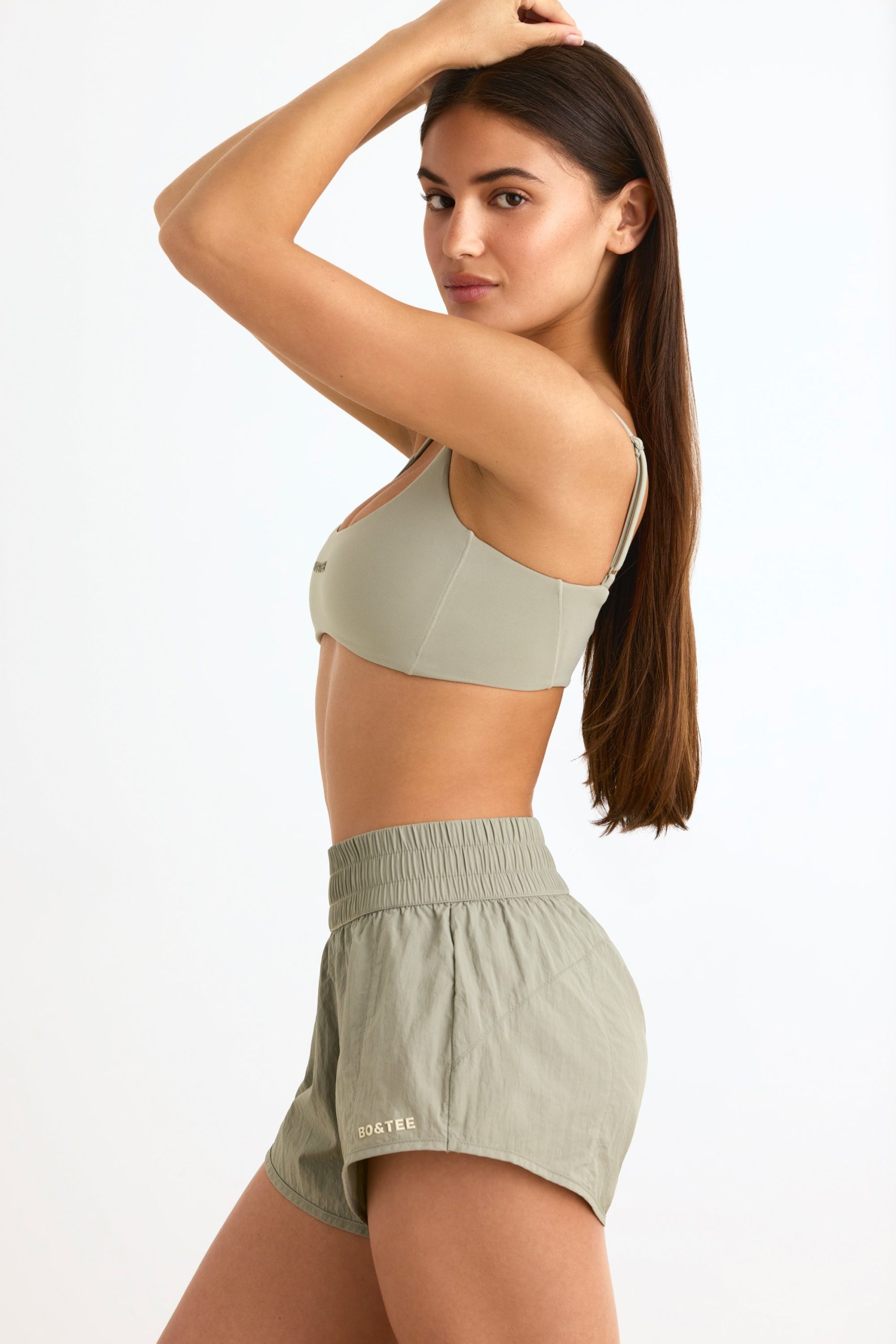 Water-Repellent Elasticated Mini Shorts in Mineral - Image 3