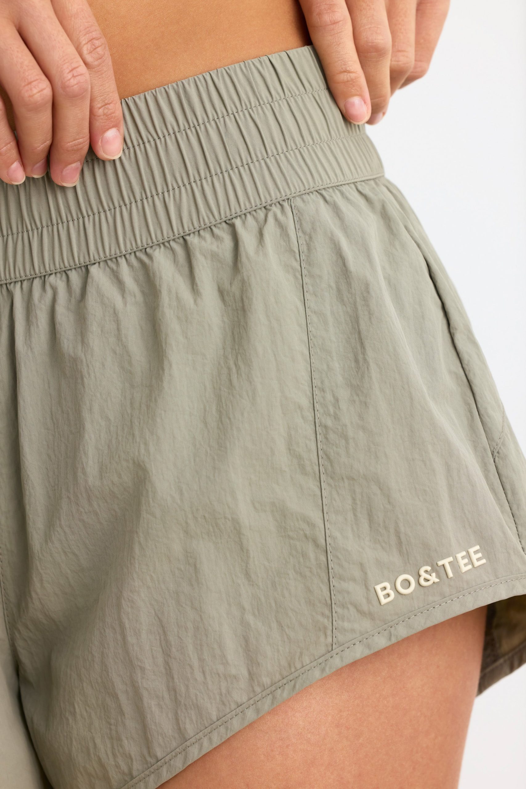 Water-Repellent Elasticated Mini Shorts in Mineral - Image 4