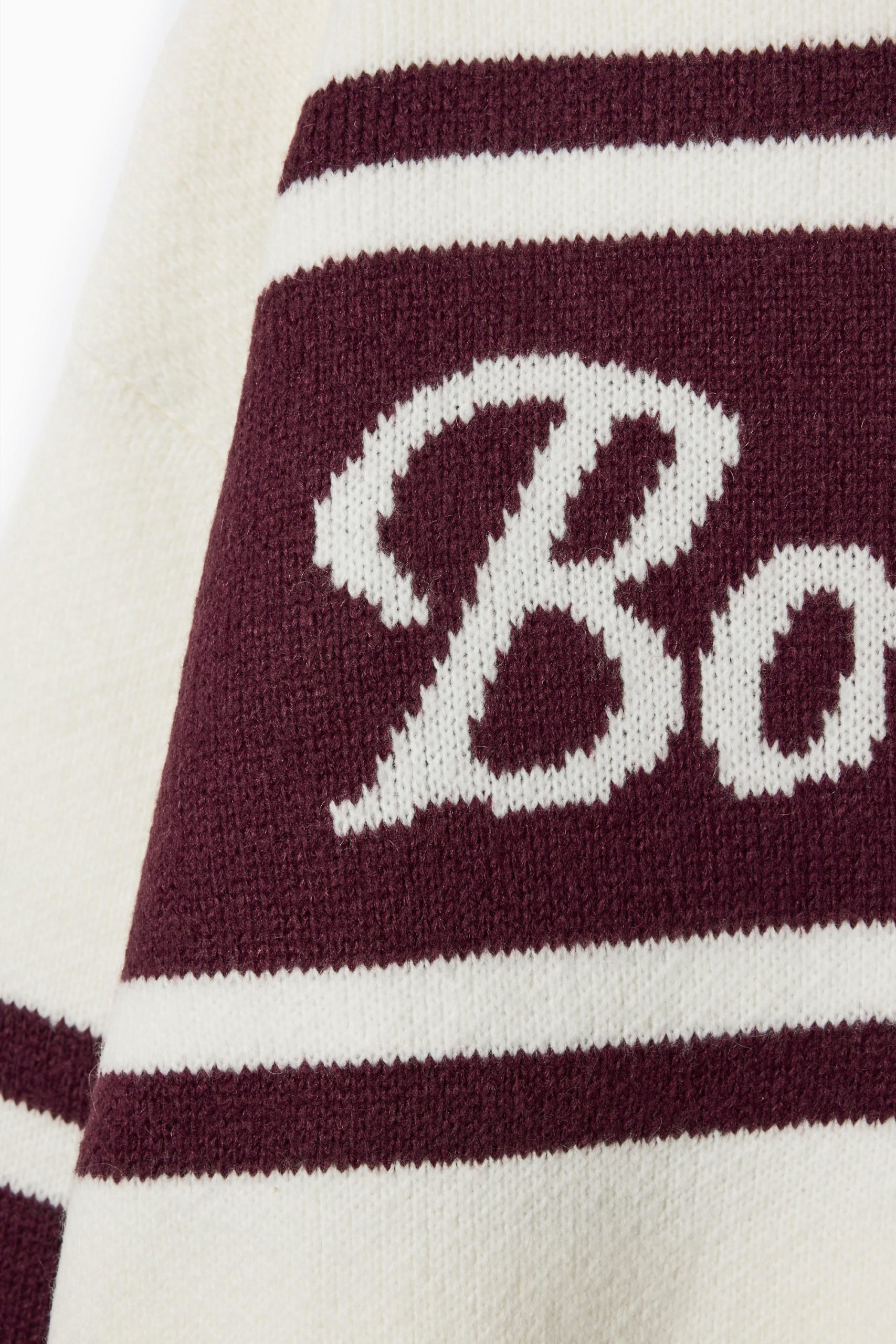 Knit Turtleneck Oversized Jumper in Burgundy - Image 4