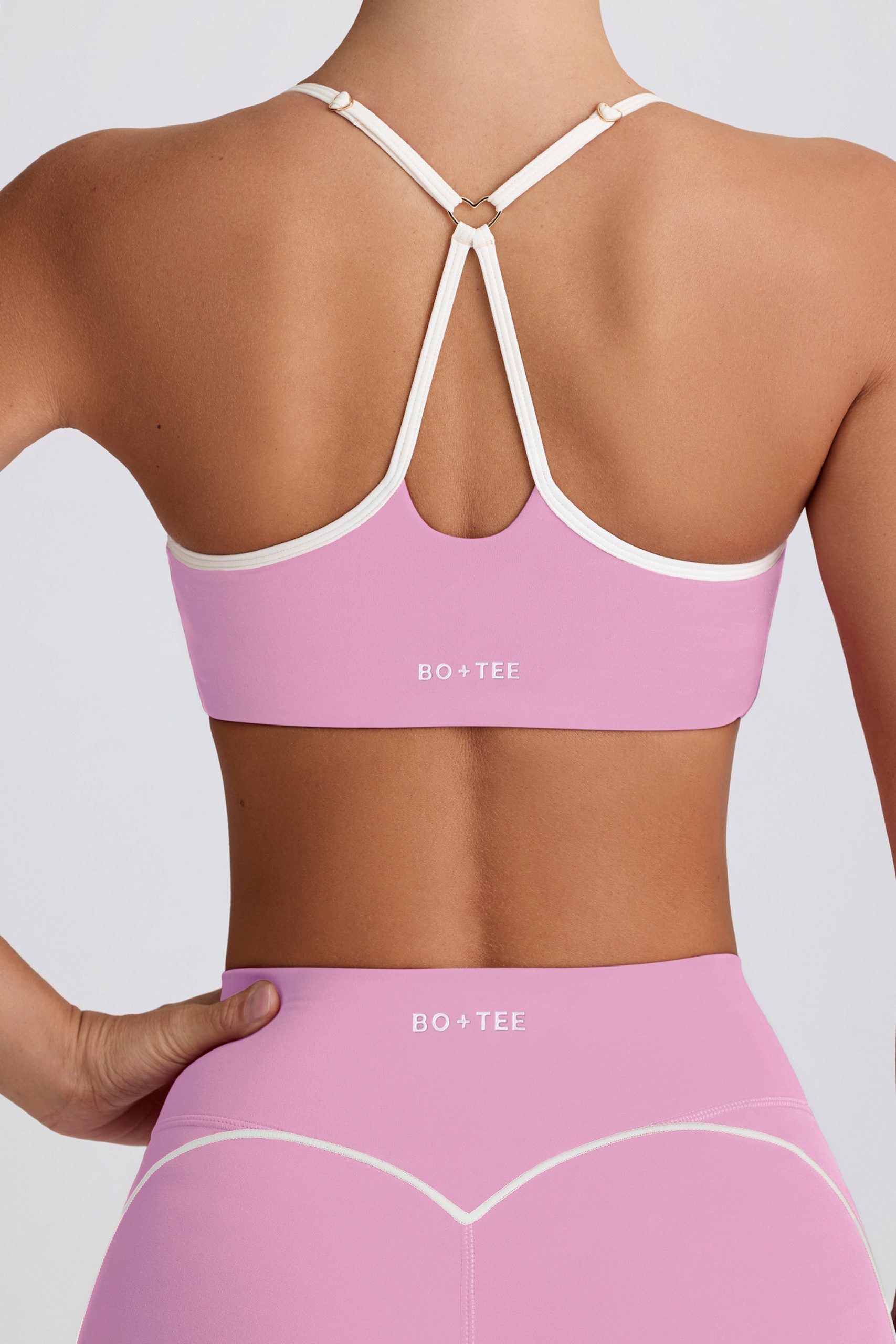 Soft Active Sweetheart-Neck Sports Bra in Dusty Pink - Image 5