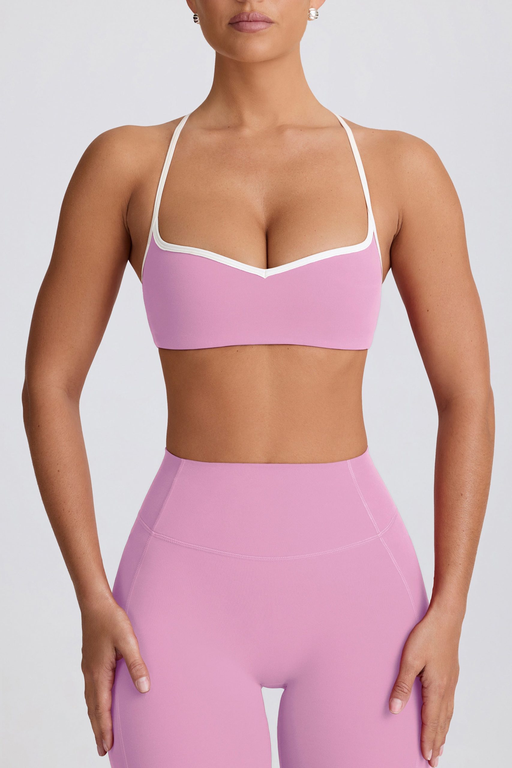Soft Active Sweetheart-Neck Sports Bra in Dusty Pink - Image 4