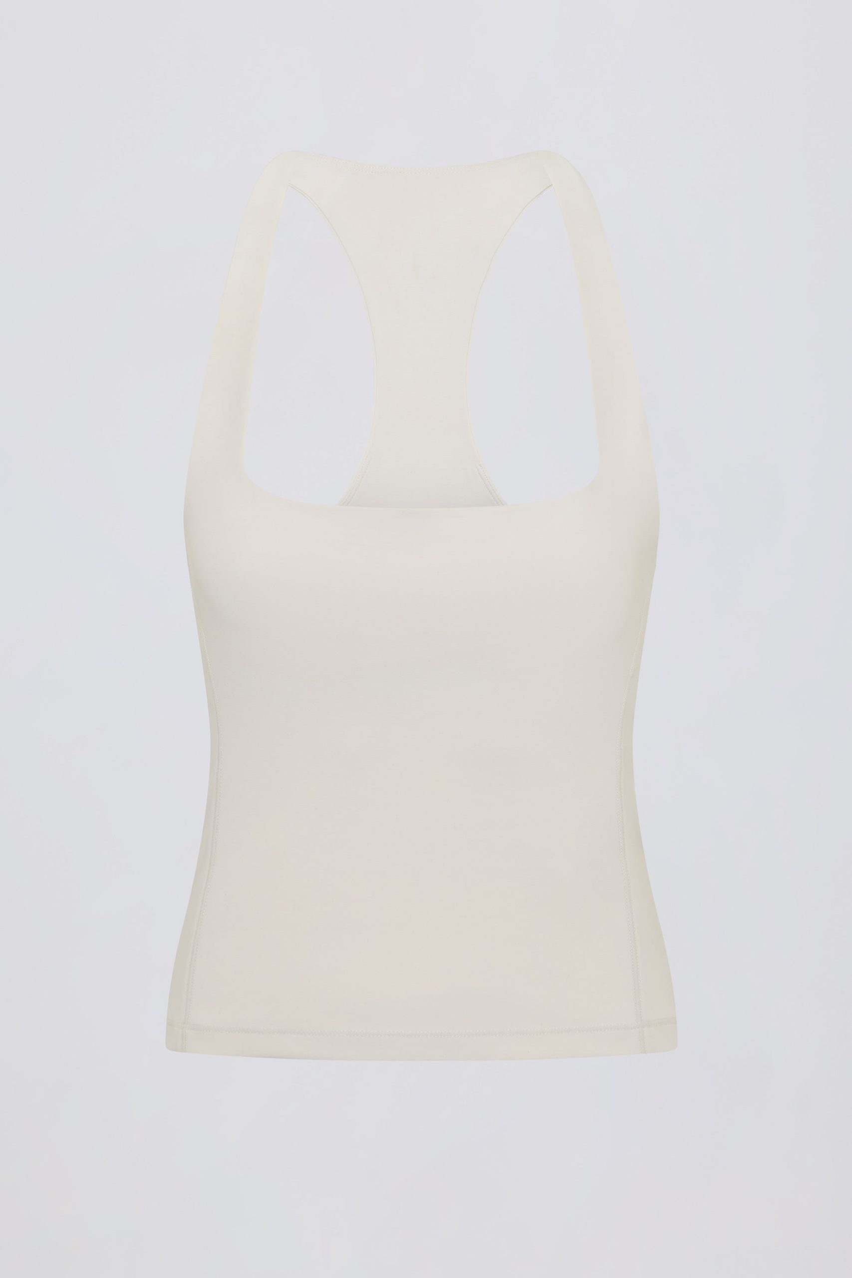 Soft Active Racerback Tank Top in Cream - Image 2