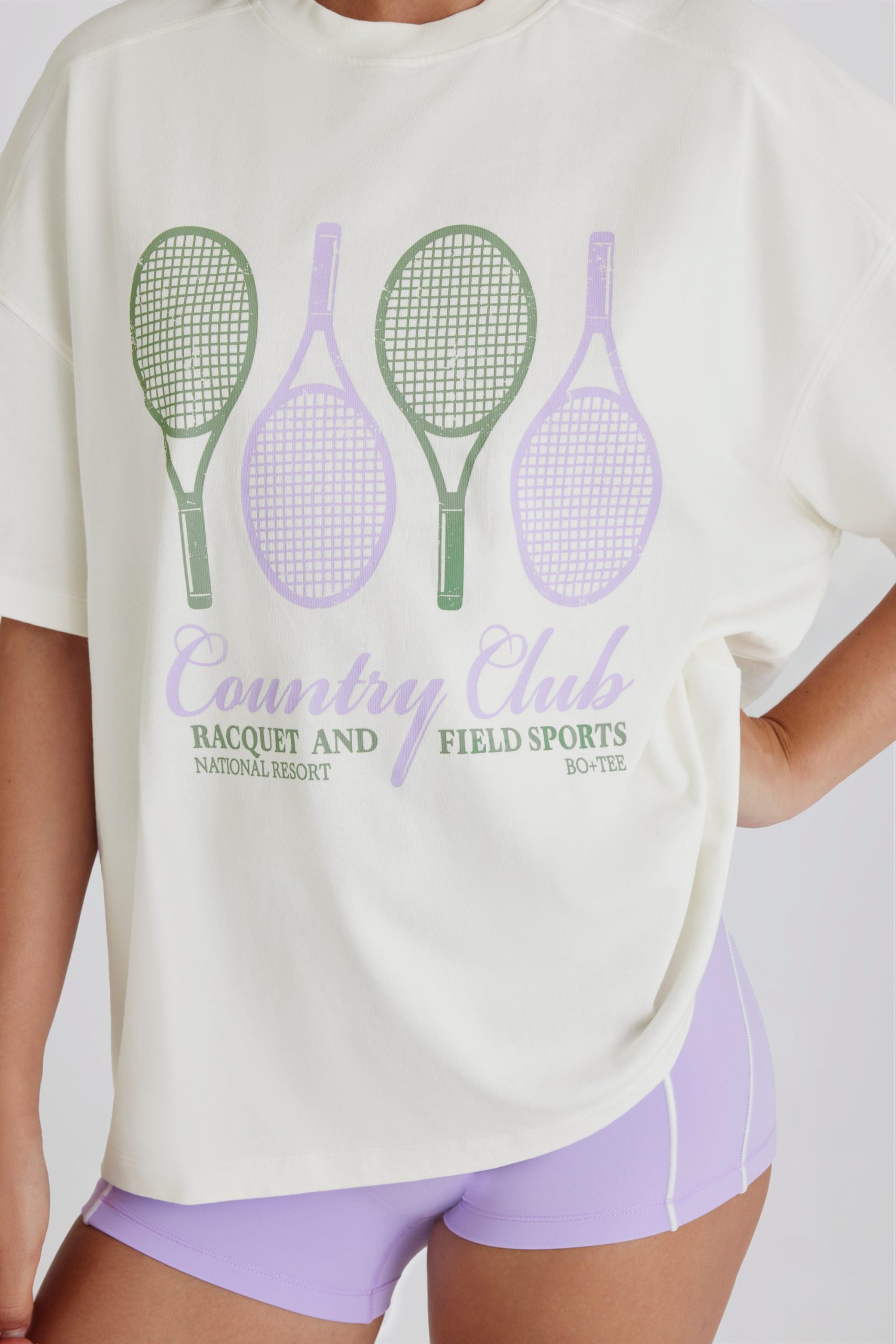 Oversized Graphic T-Shirt in Ivory - Image 4