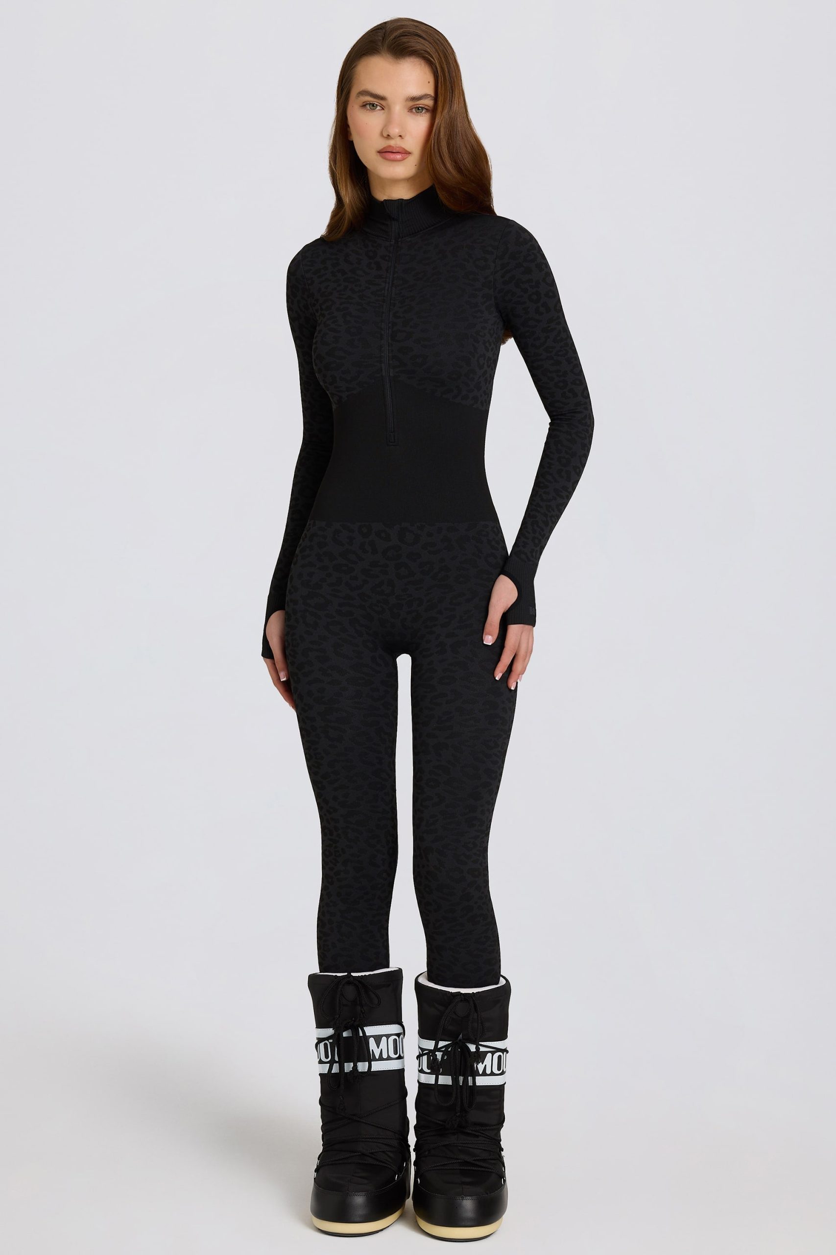 Thermal Base-Layer Jumpsuit in Black Leopard - Image 6